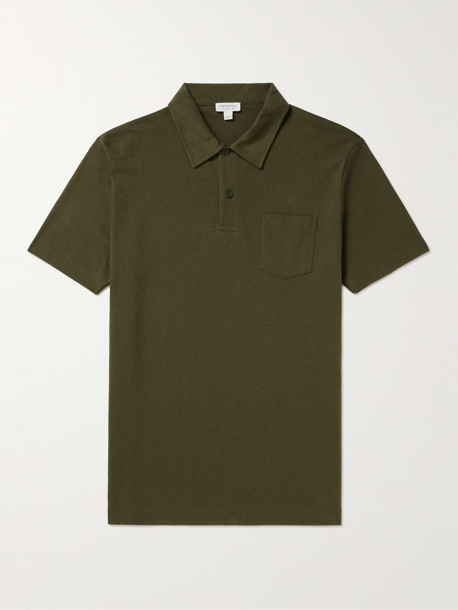Riviera Slim-Fit Cotton-Mesh Polo Shirt - 1