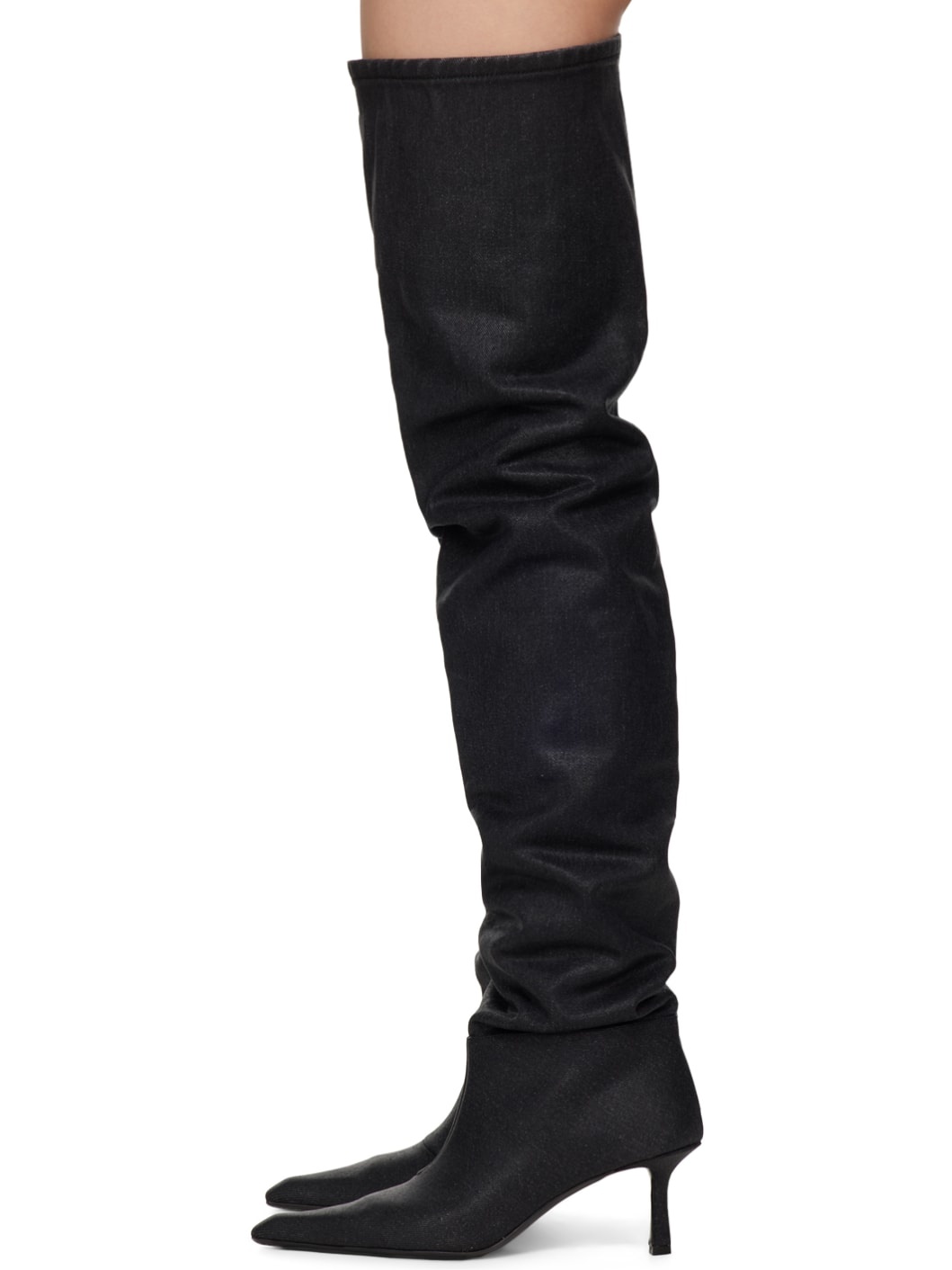 Gray Viola Denim Boots - 3