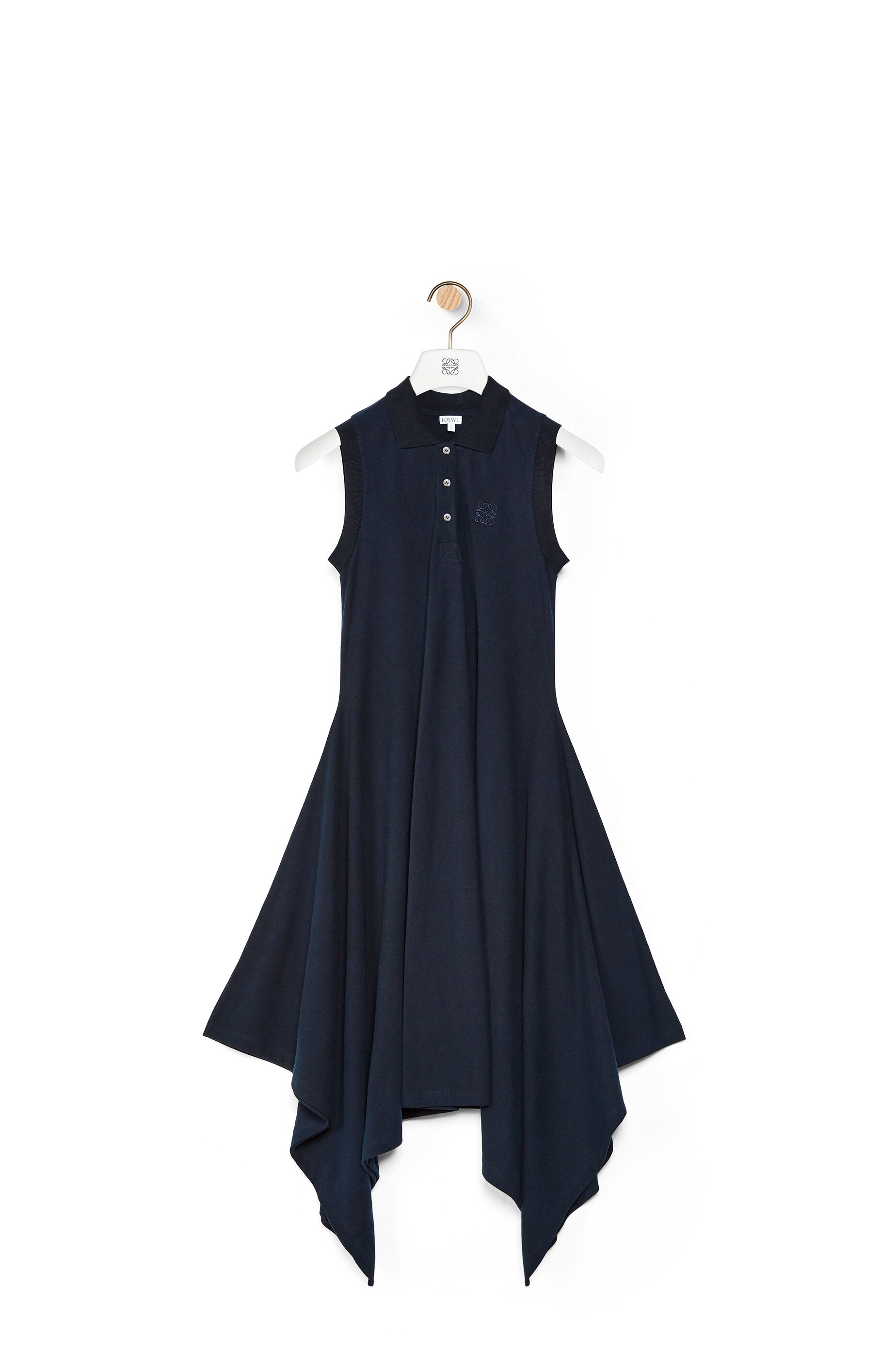 Anagram embroidered polo dress in cotton - 1