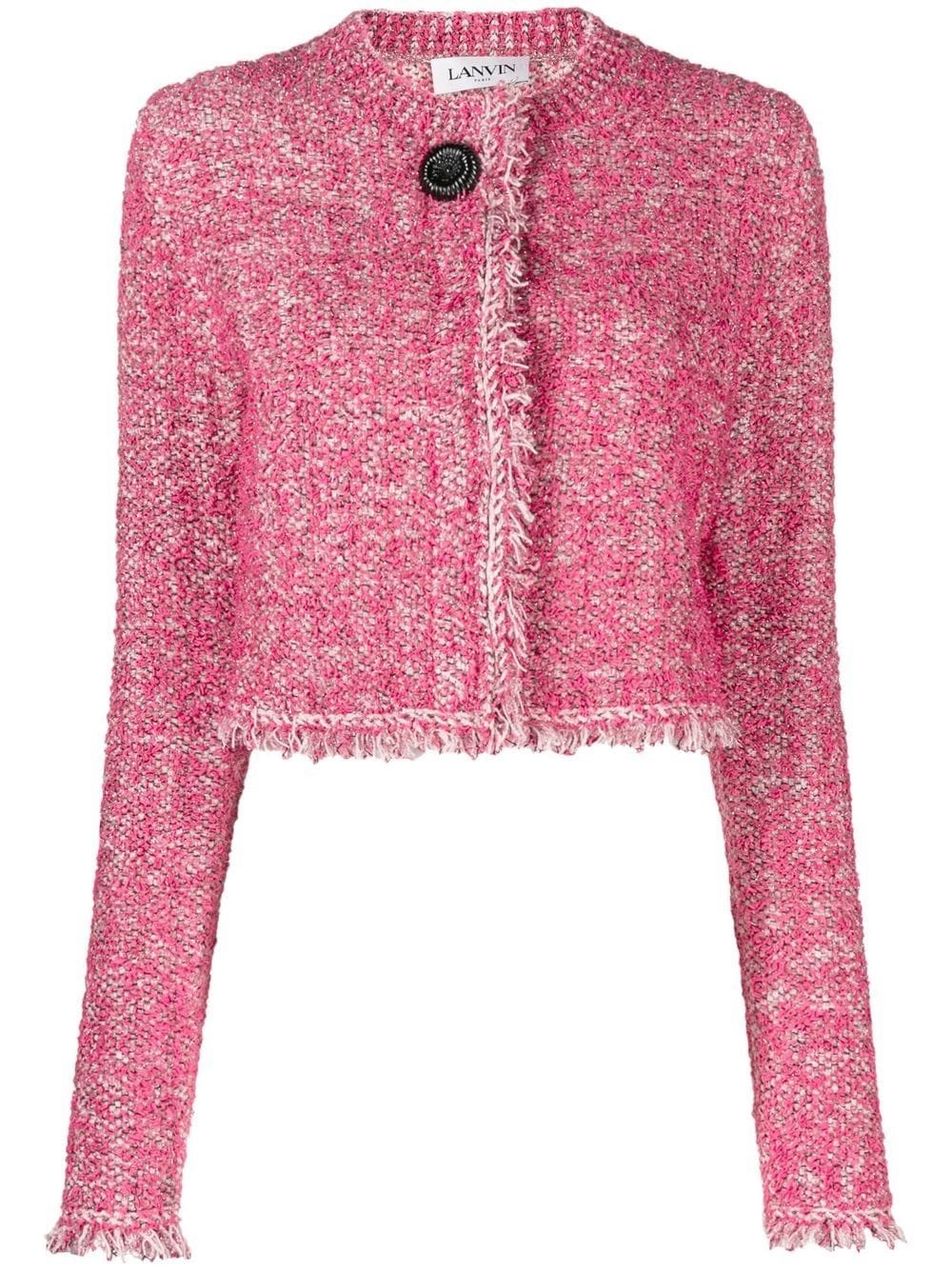 bouclé knit cropped jacket - 1