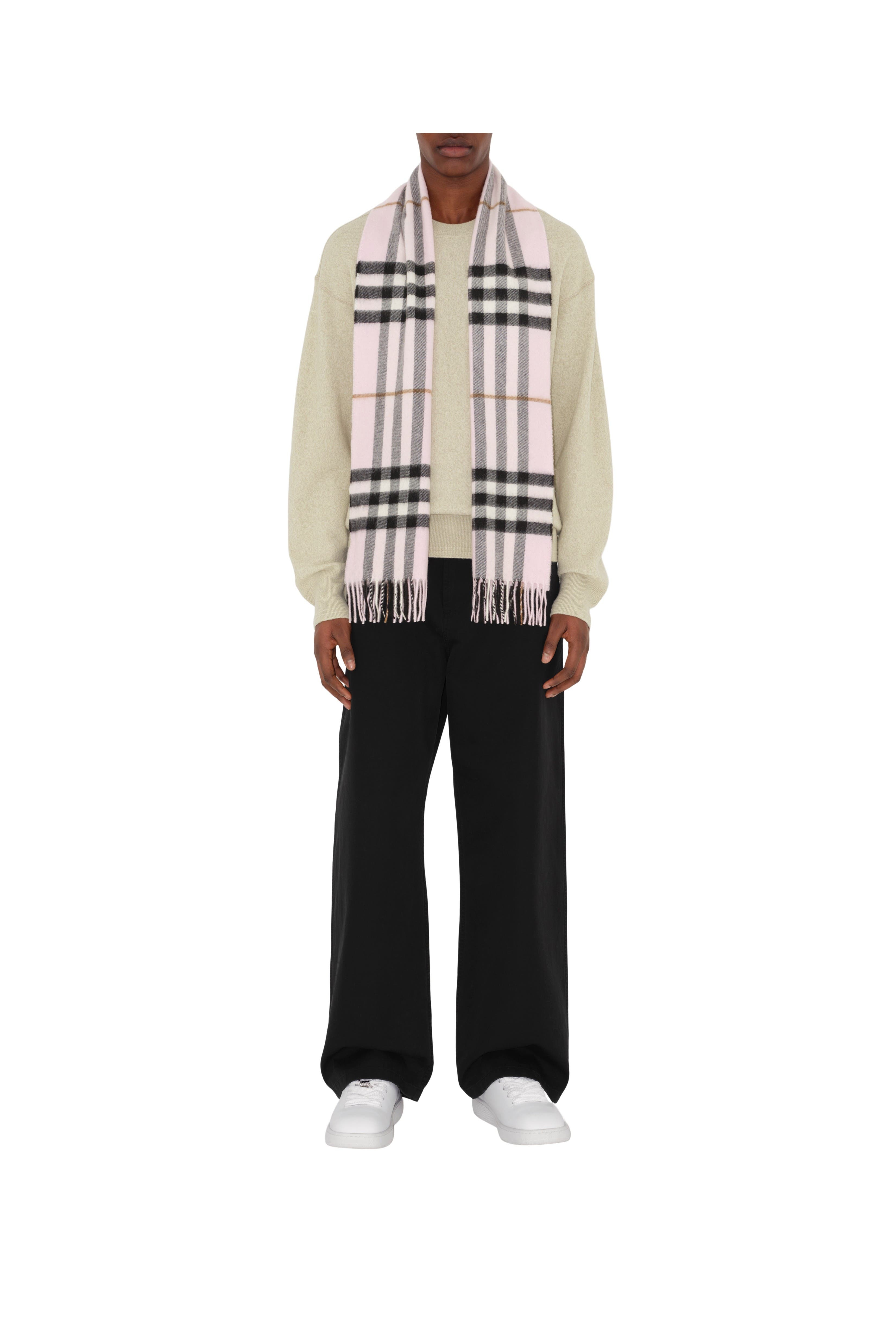 burberry Check Cashmere Scarf in Pale Candy Pink at Nordstrom - 4