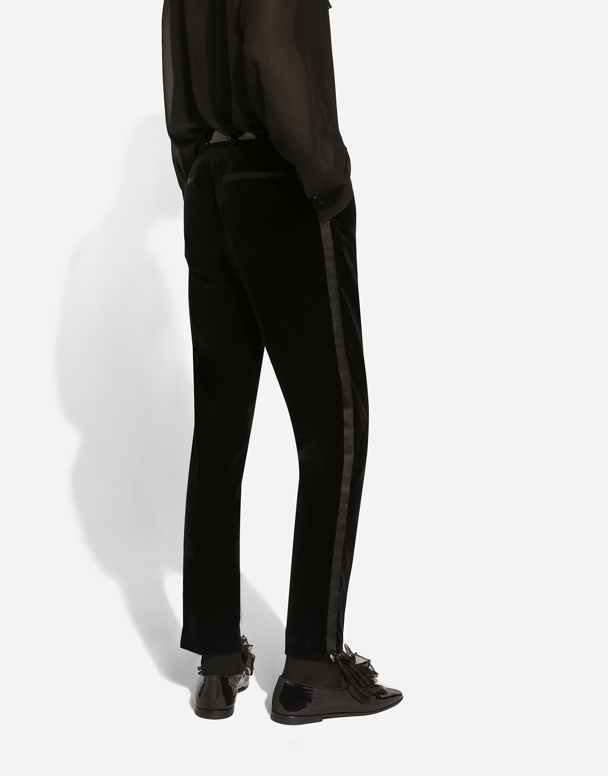 Classic velvet tuxedo pants - 4