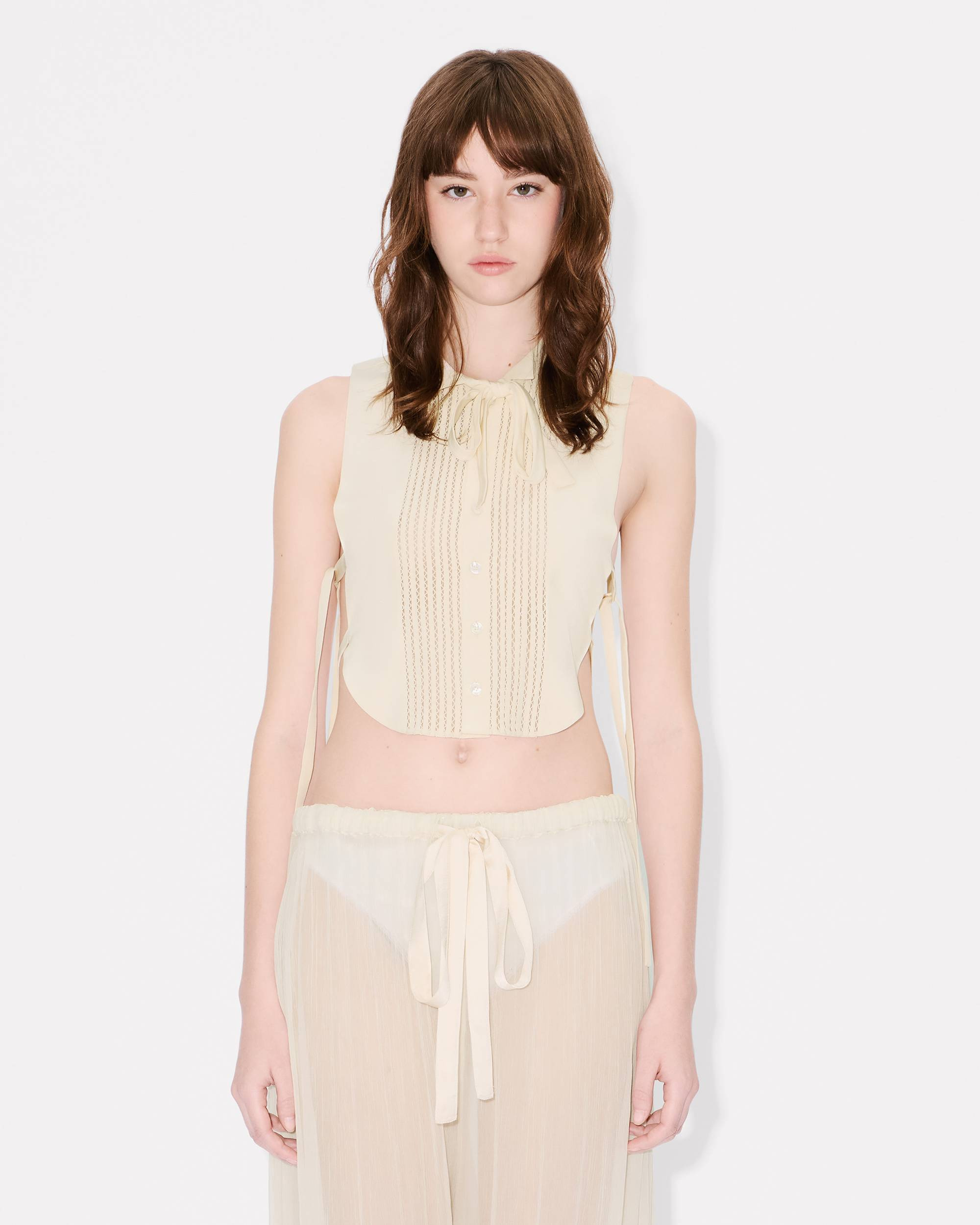Plastron top in silk - 3