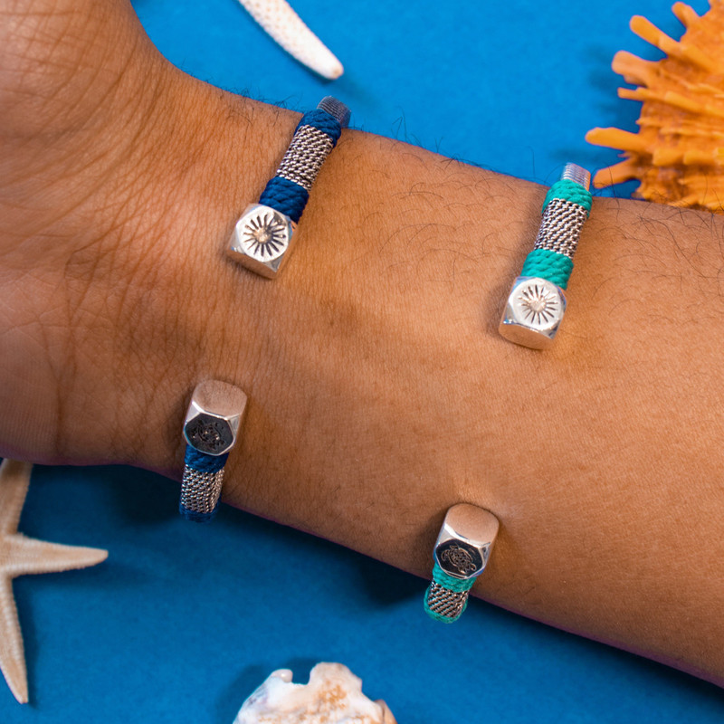 Men silvered Jonc Bracelet - Vilebrequin x Gas Bijoux 4