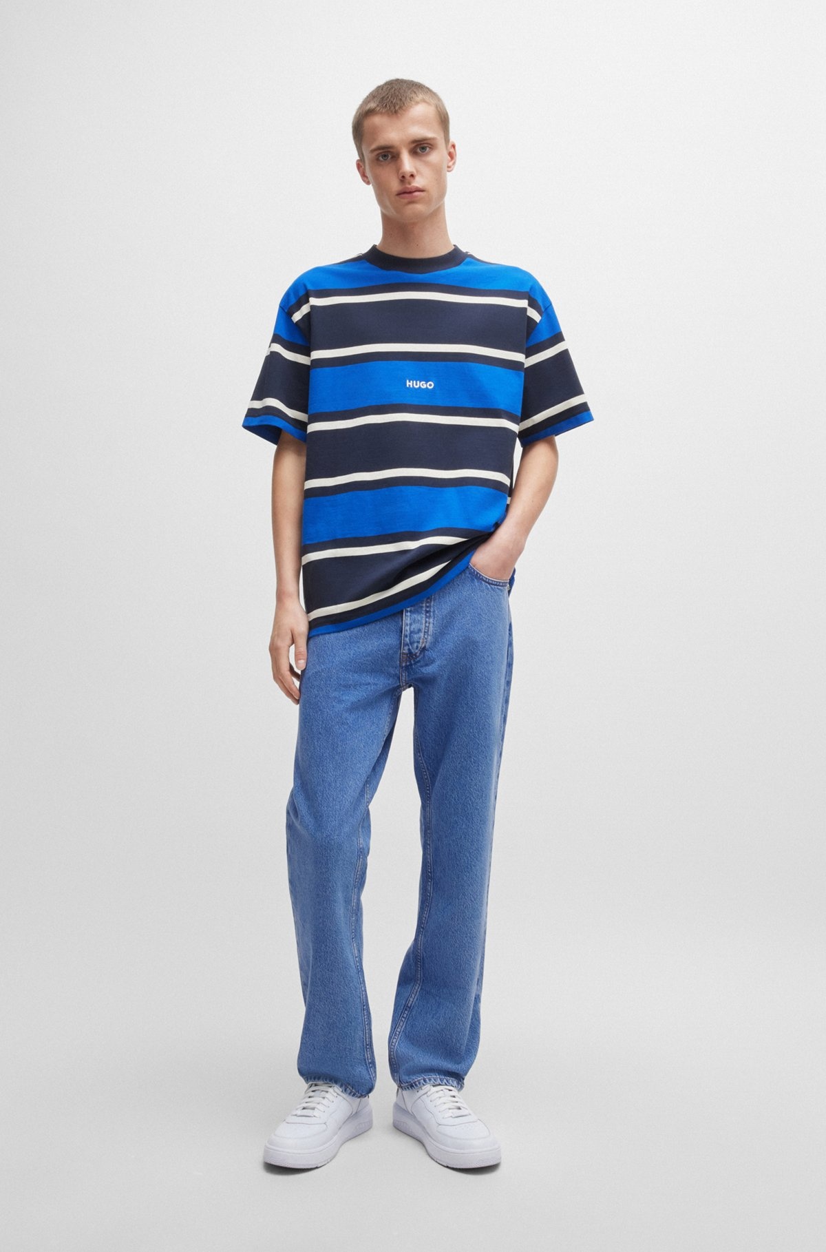 REGULAR-FIT JEANS IN BLUE STONEWASHED DENIM - 3