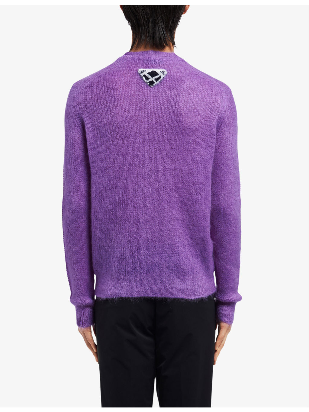 Brand-badge crewneck mohair-blend sweatshirt - 3