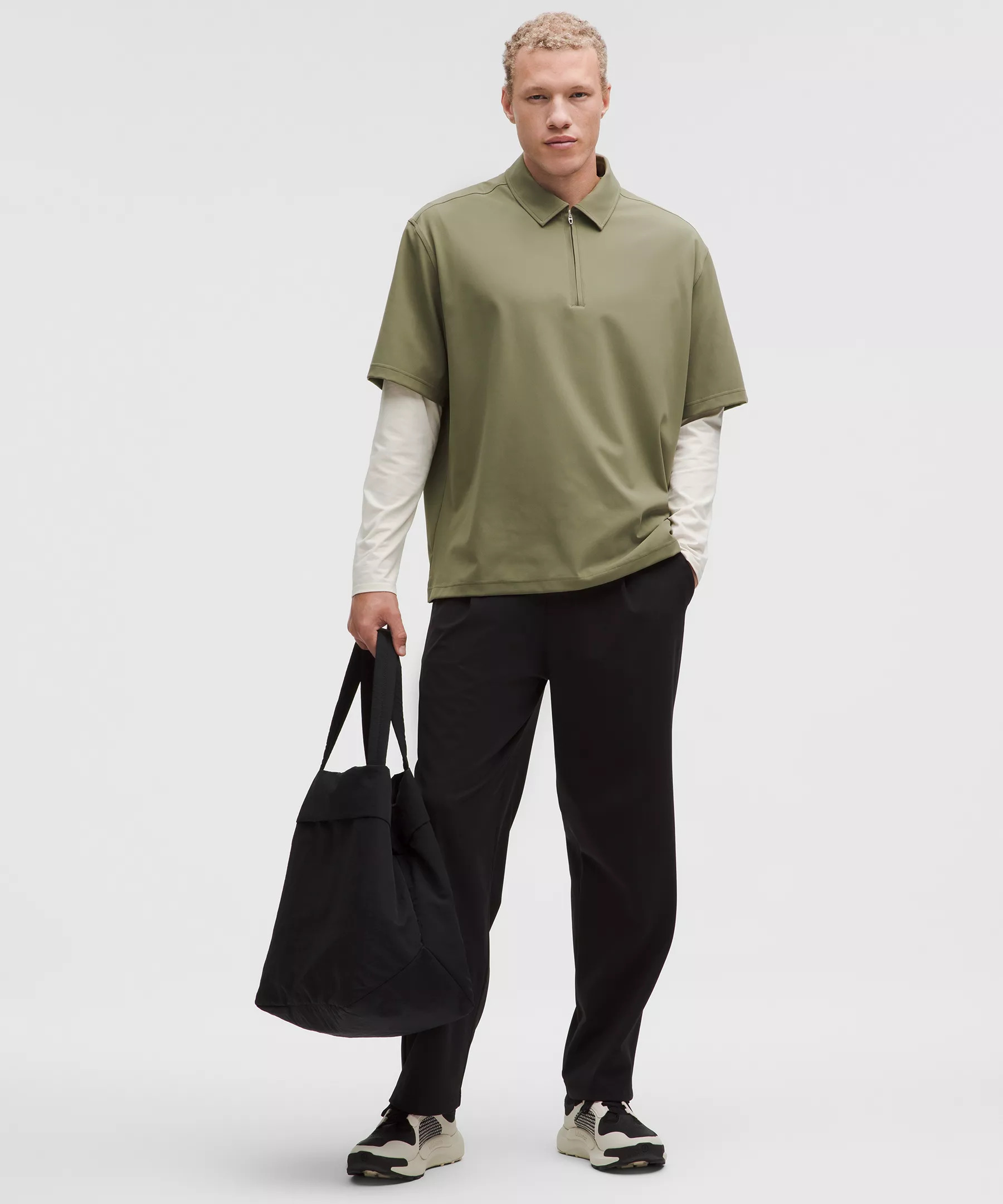 Daydrift Oversized Zip-Neck Polo Shirt - 2