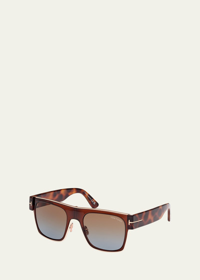 TOM FORD Men's Edwin Acetate and Metal Square Sunglasses outlook