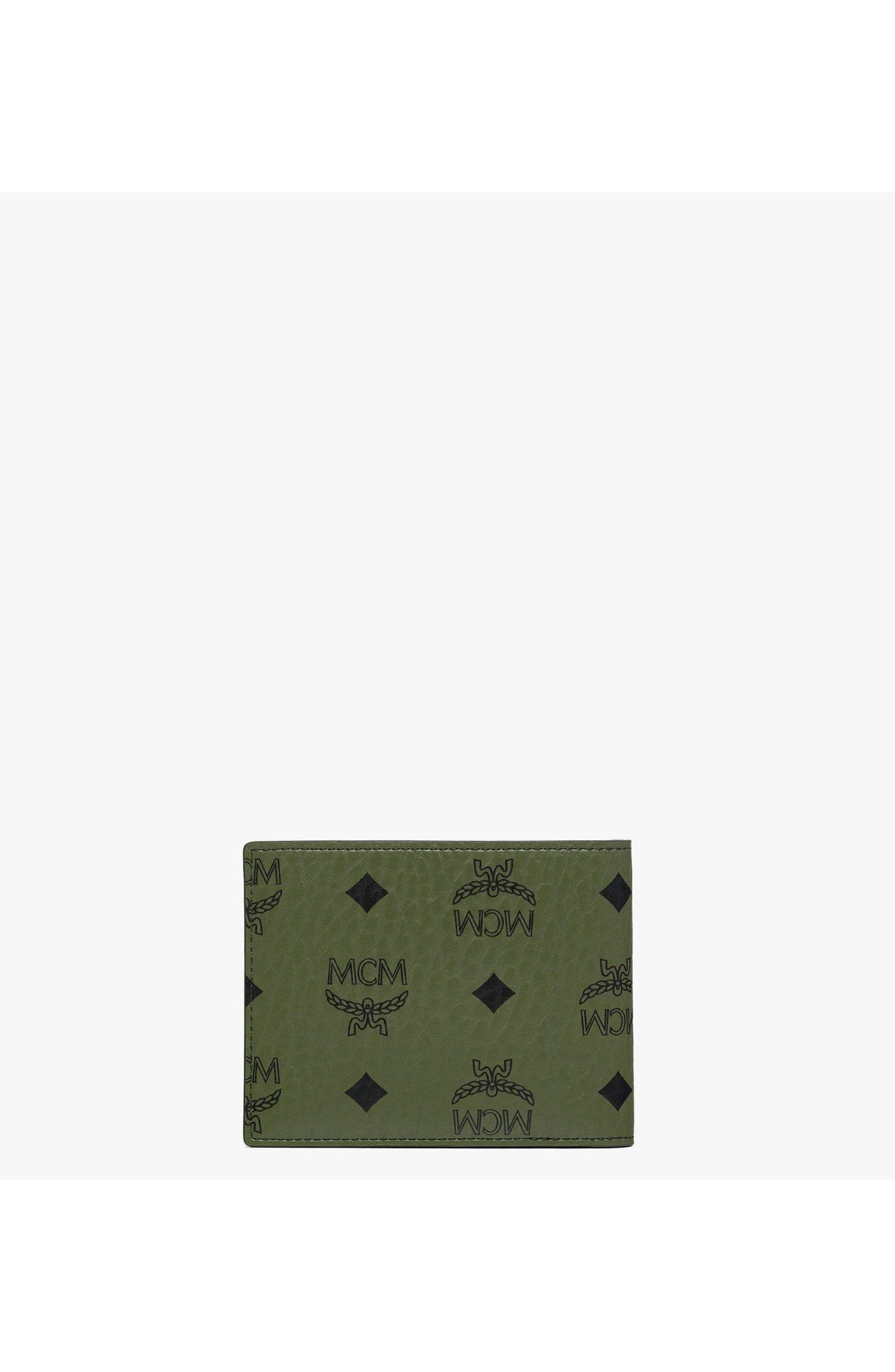 MCM Aren Bifold Wallet w/ Card Case in Visetos in Green at Nordstrom - 3