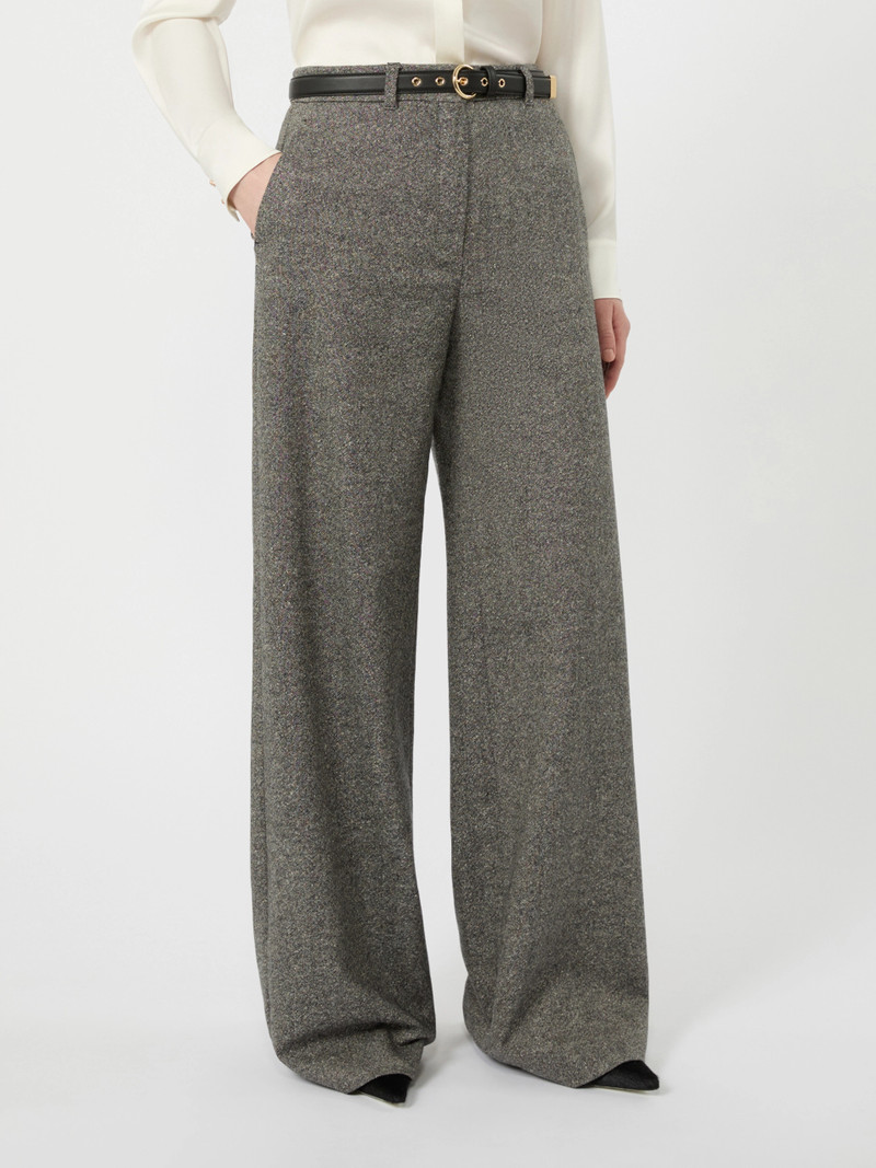 GIOIA Wool-blend trousers - WHITE BLACK 3