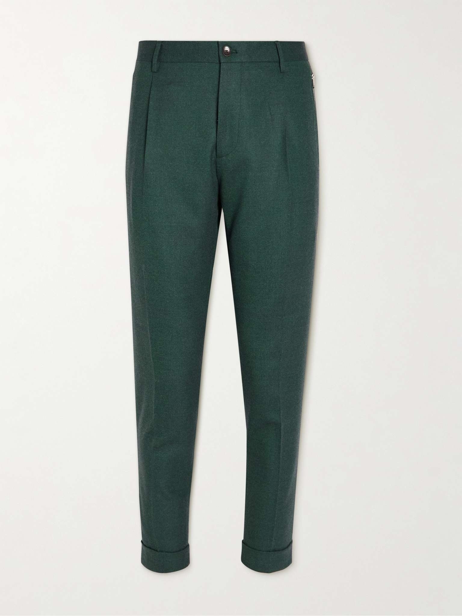 Tapered Wool-Blend Twill Trousers - 1