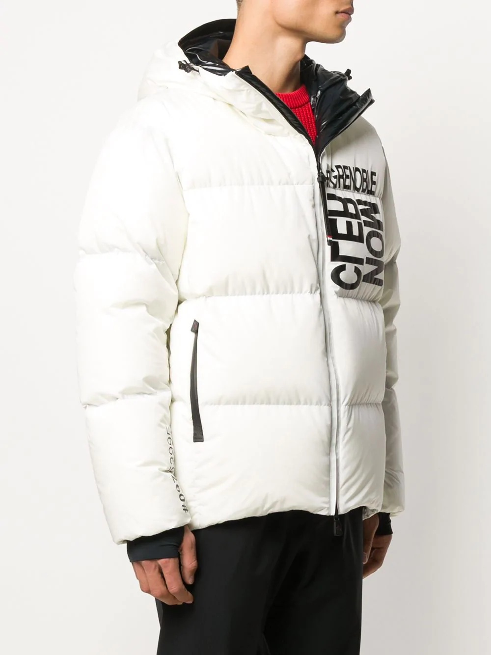 padded logo-print down jacket - 3