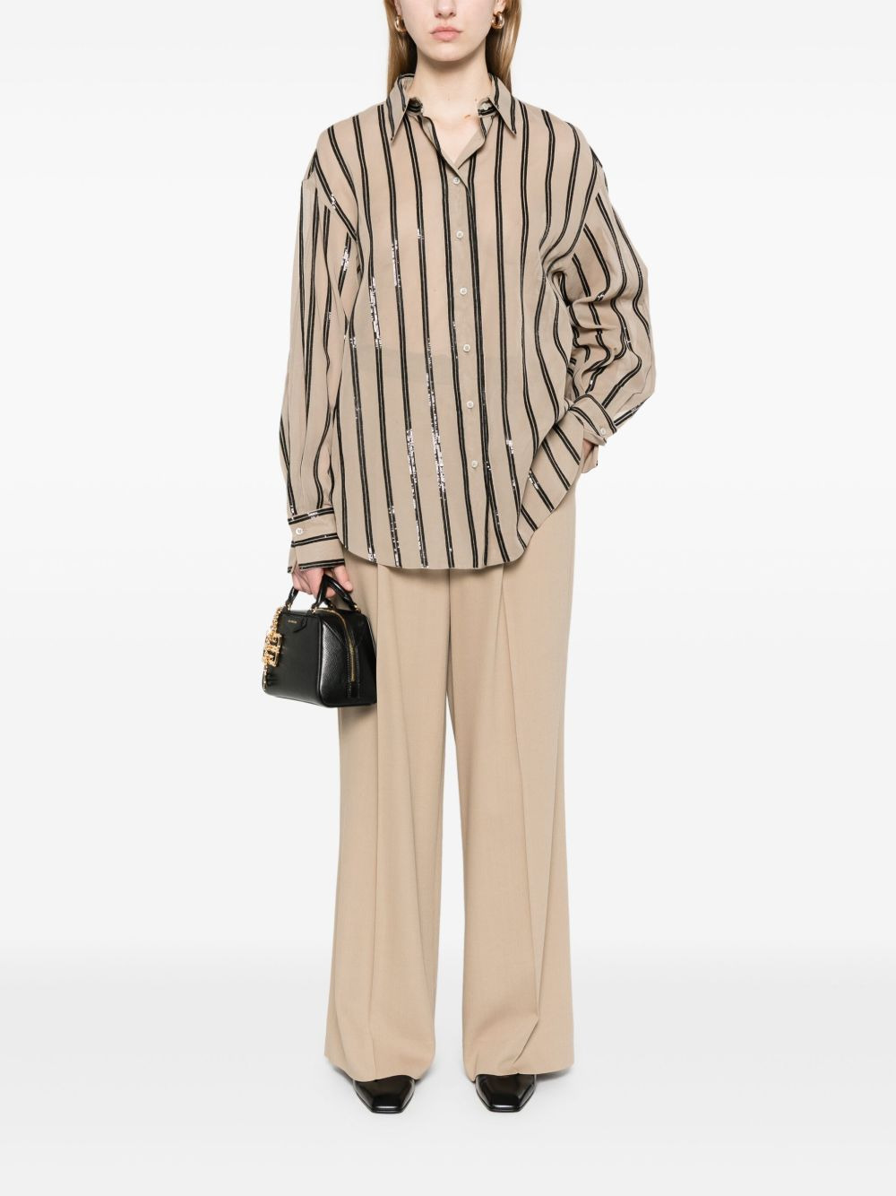 Brunello Cucinelli Women Striped Cotton Shirt - 5