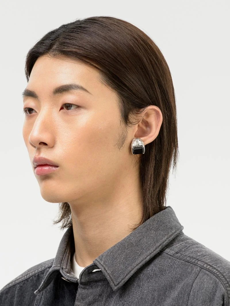 SMALL SQUARE CUT STONE EARRING - 2
