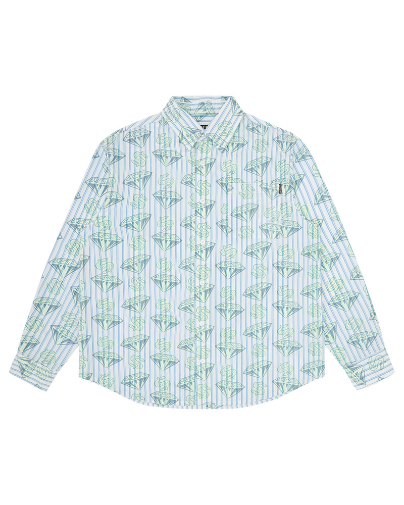 GLOW IN THE DARK DIAMONDS & DOLLARS STRIPED SHIRT 1