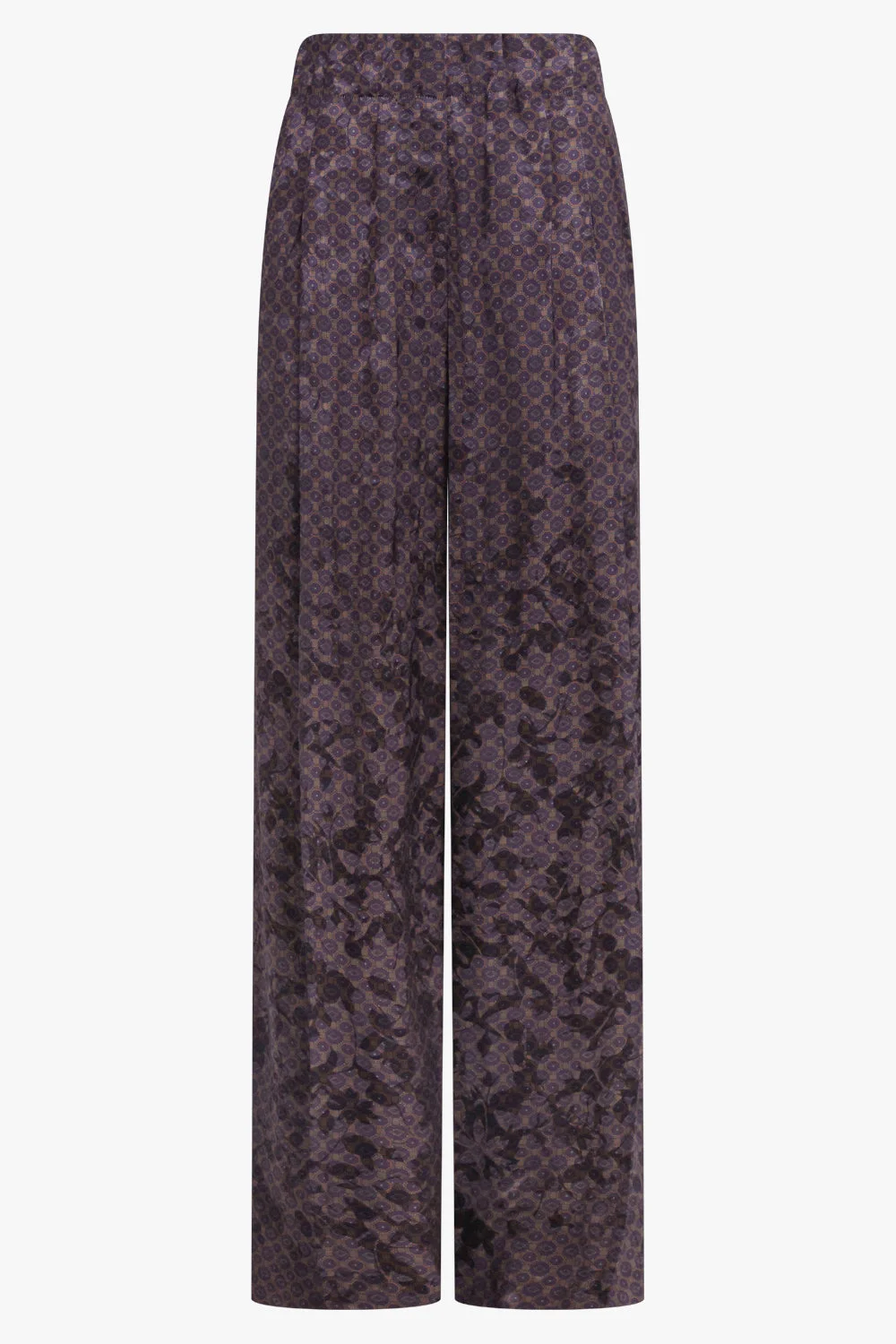 PILA FLORAL MOTIF WIDE LEG PANT | BROWN - 1