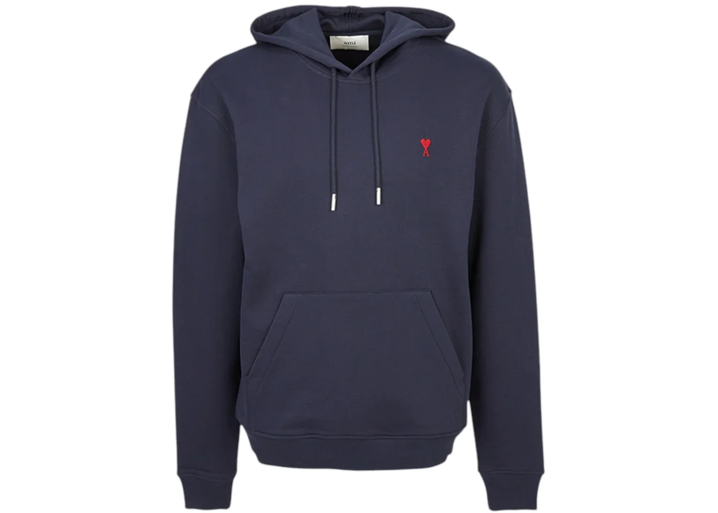 Ami Paris Hood Sweatshirt Navy - 1