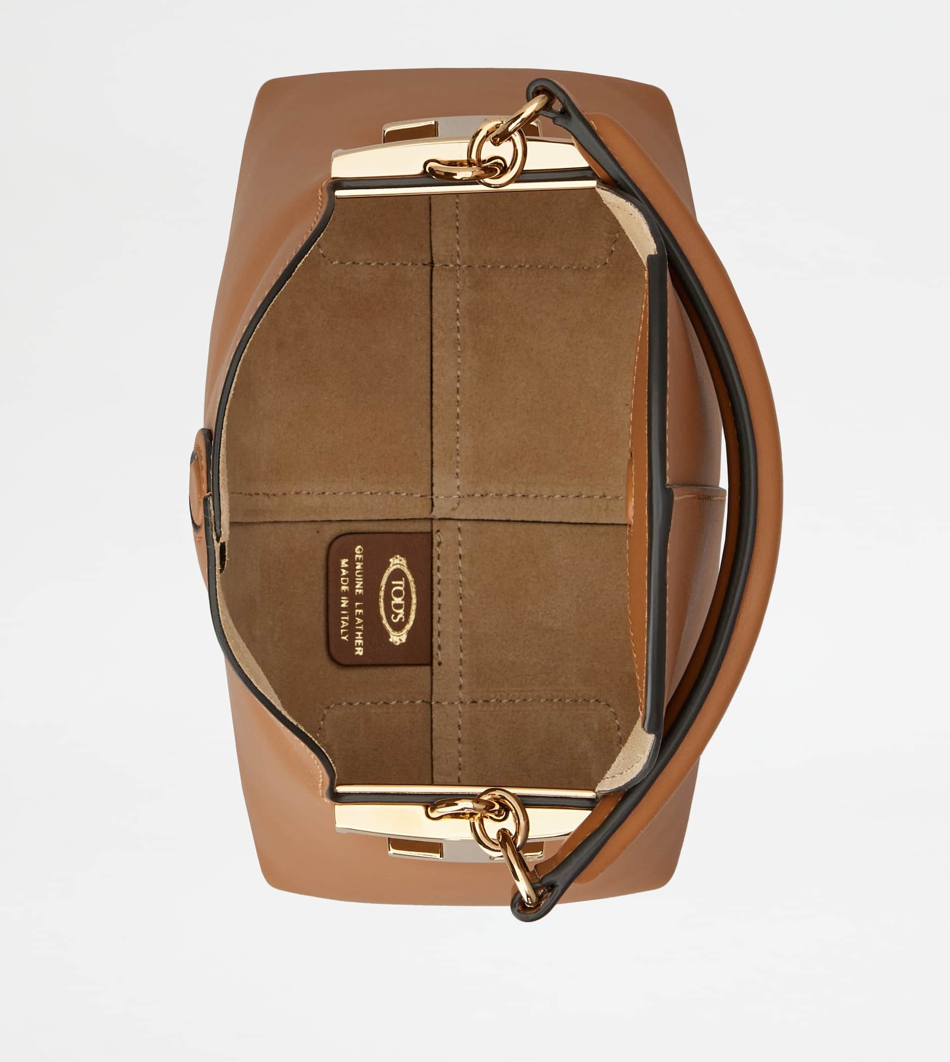 TOD'S T CASE TOTE MESSENGER BAG IN LEATHER MICRO - BROWN - 5