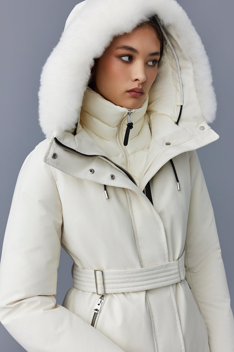 JENI 2-in-1 down parka with removable bib and sheepskin trim 5