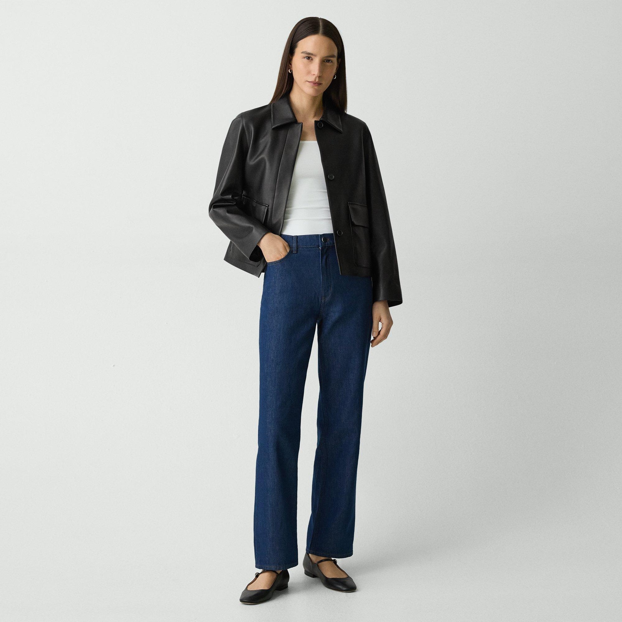High-Waisted Straight Pant in Relaxed Denim - 2