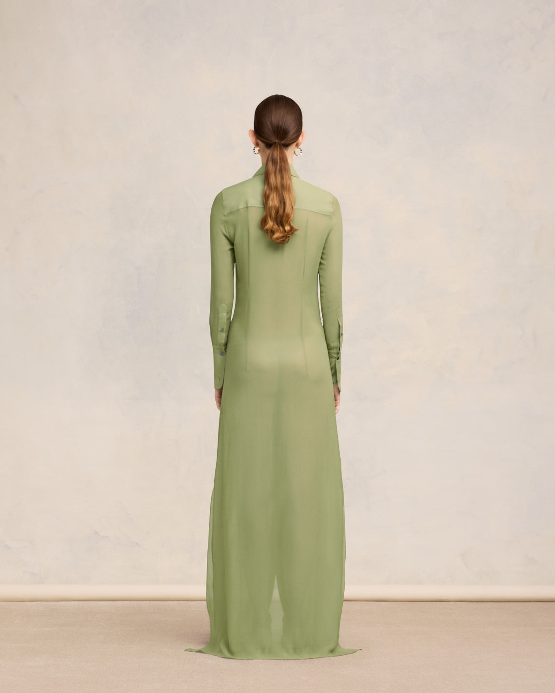 LONG DRESS WITH COLLAR SHIRT - 3