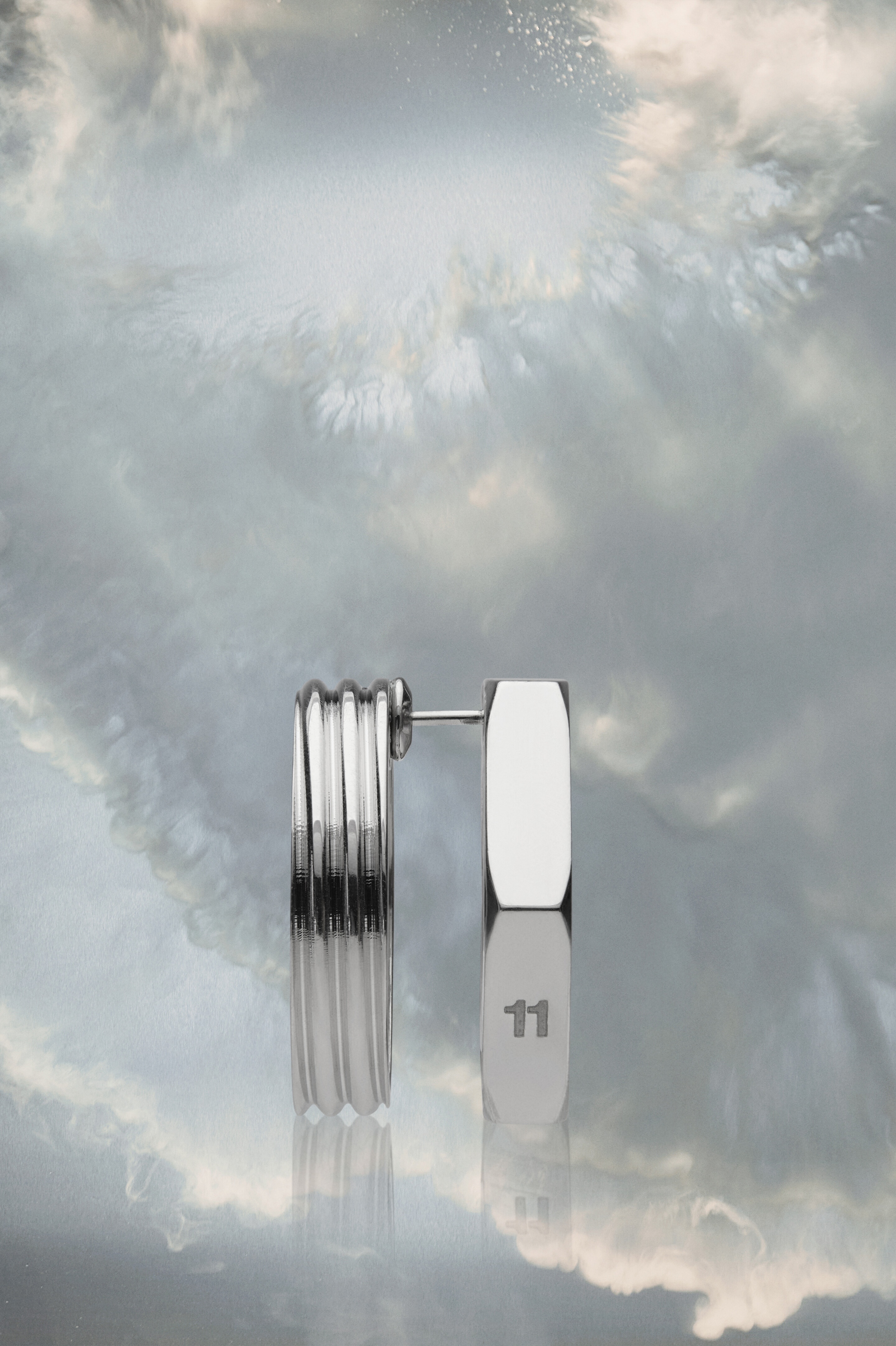 Bolt and nut cut-out earring - 2