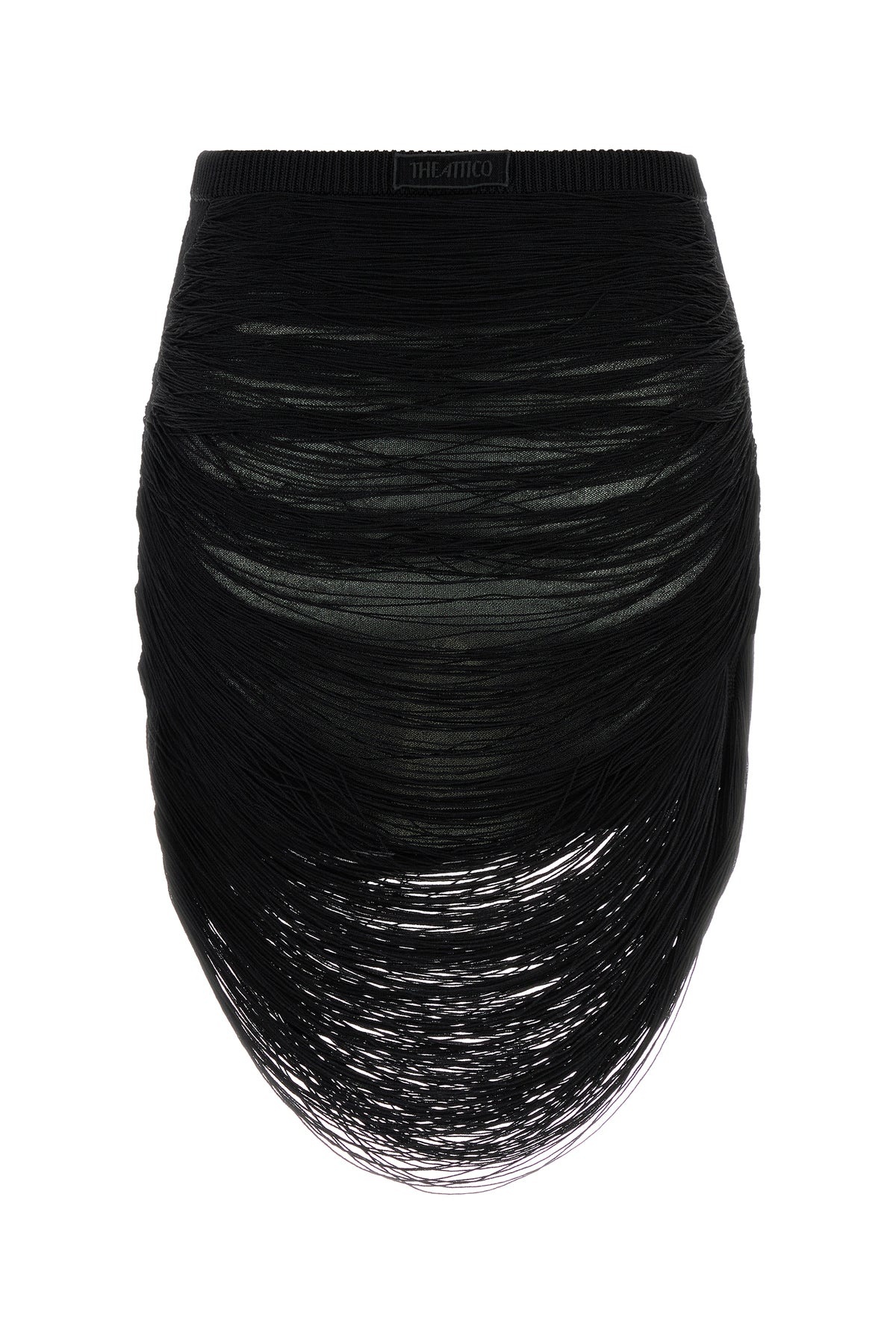 Black viscose blend miniskirt - 2