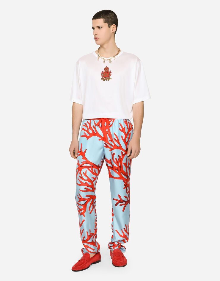 Silk jersey T-shirt with heraldic DG patch - 3
