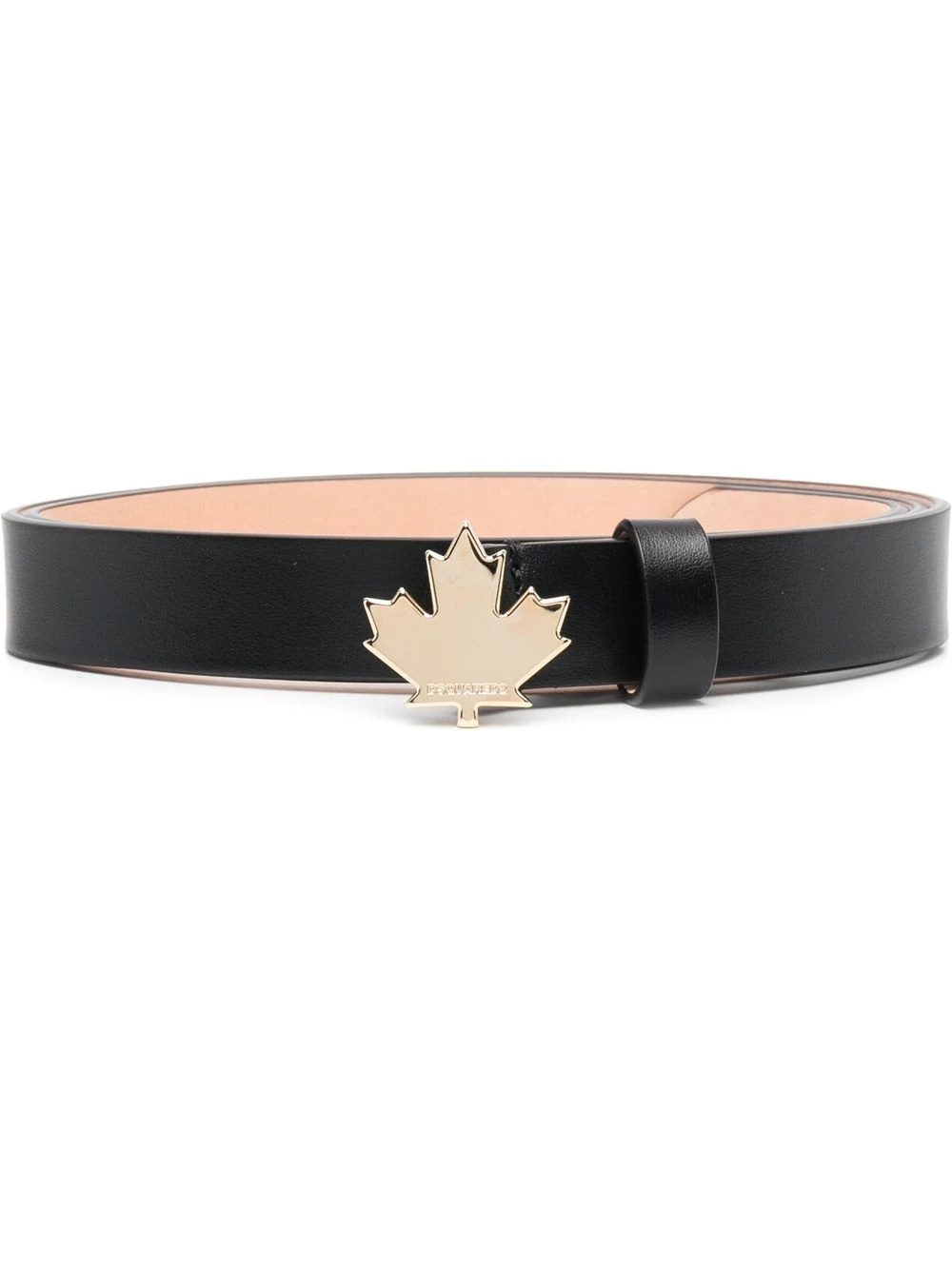 logo-plaque leather belt - 1