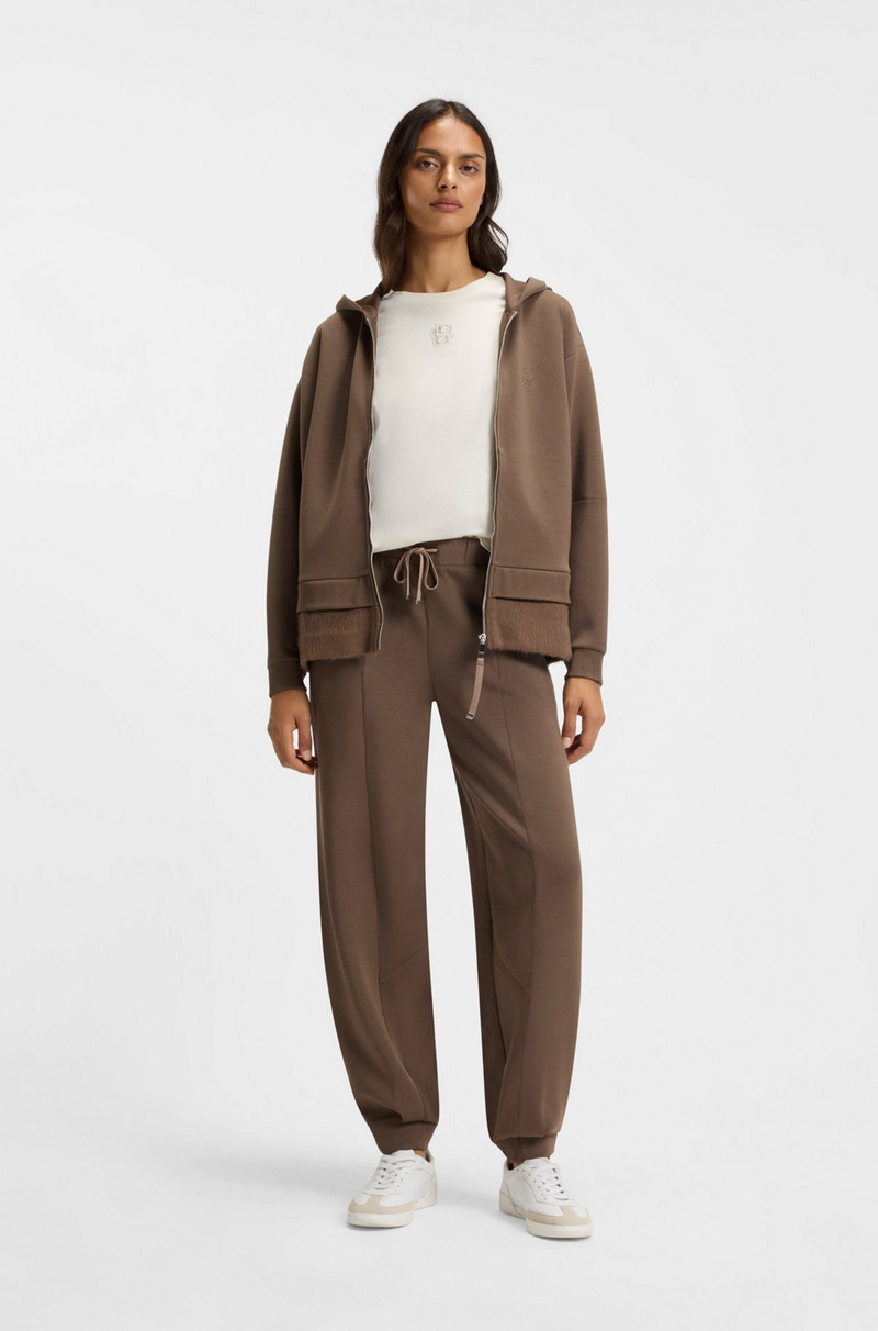 BOSS RELAXED-FIT TRACKSUIT BOTTOMS WITH LUSTROUS PIPING outlook