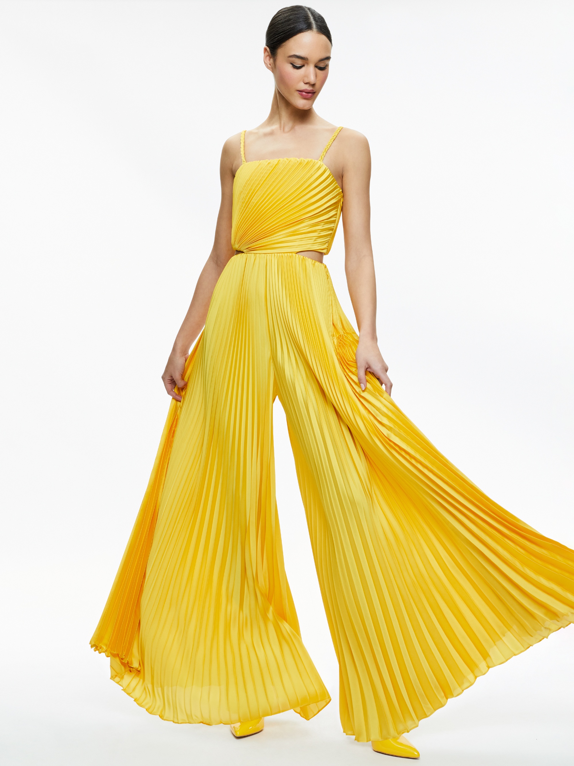 POWELL PLEATED WIDE LEG CUTOUT JUMPSUIT - 5