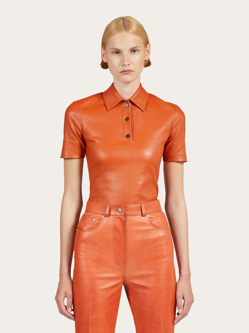 FERRAGAMO Nappa polo shirt outlook