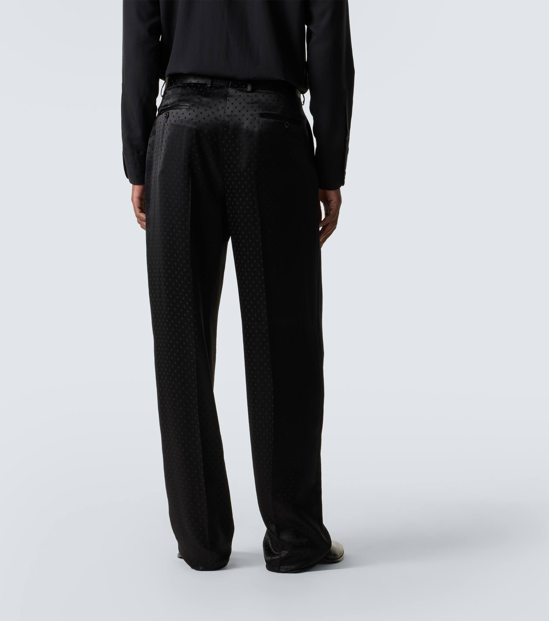 Polka-dot satin suit pants - 4