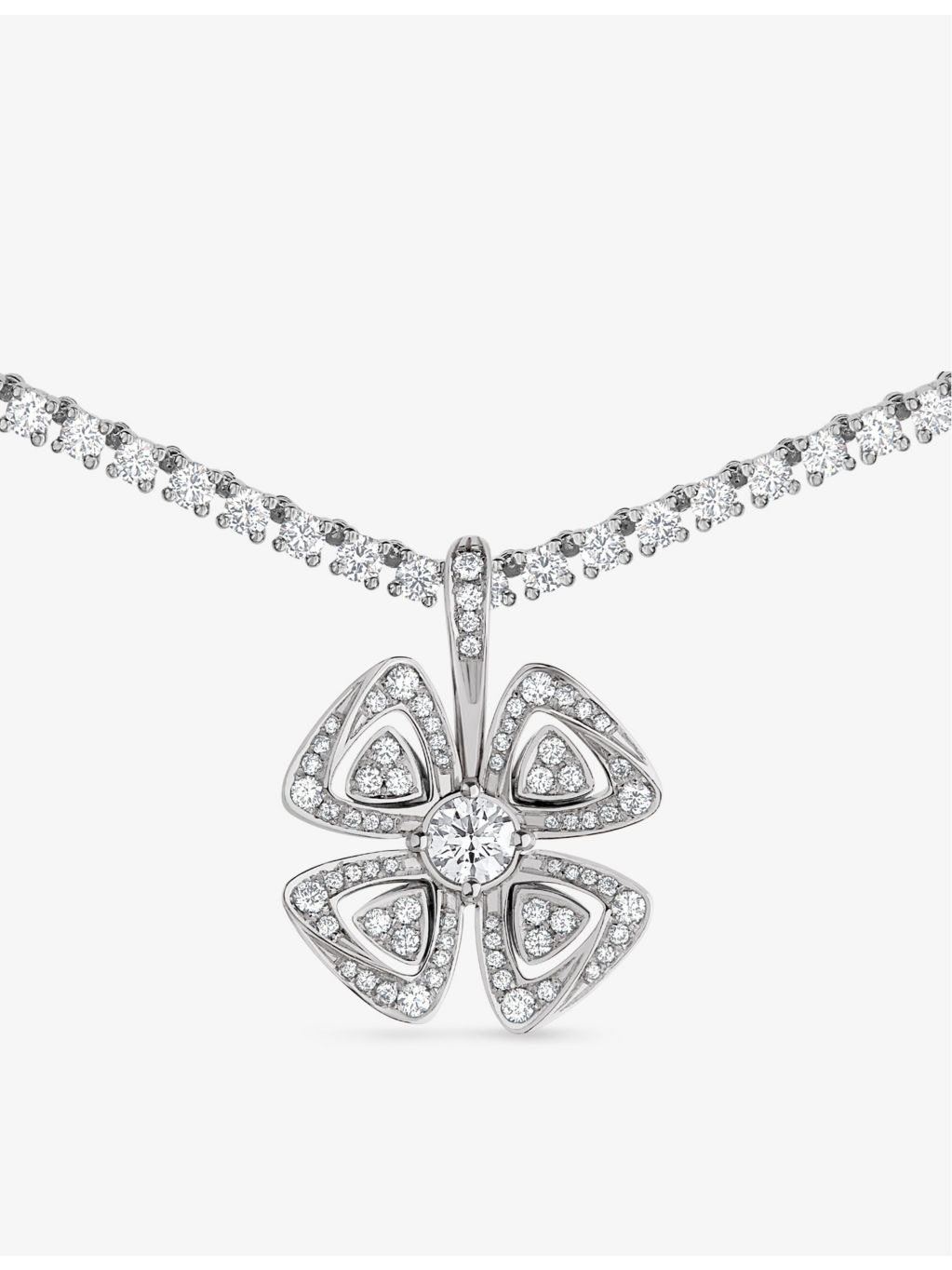 Fiorever 18ct white-gold and 5.96ct brilliant-cut diamond necklace - 3