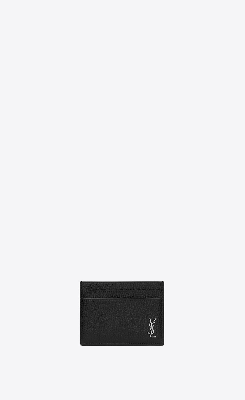 tiny cassandre card case in grained leather - 1