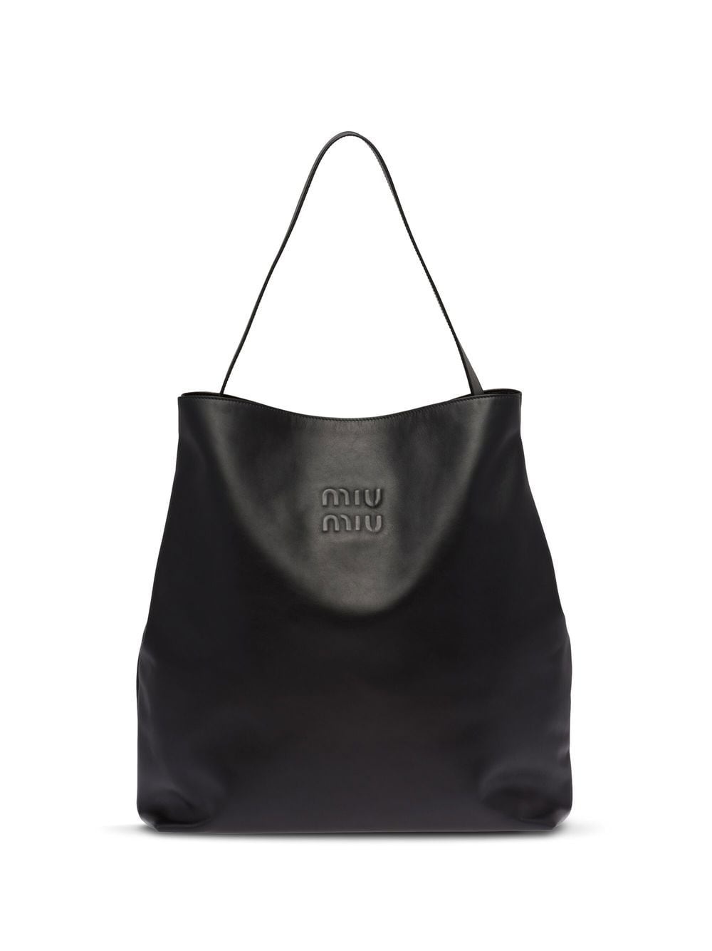 debossed-logo leather shoulder bag - 1