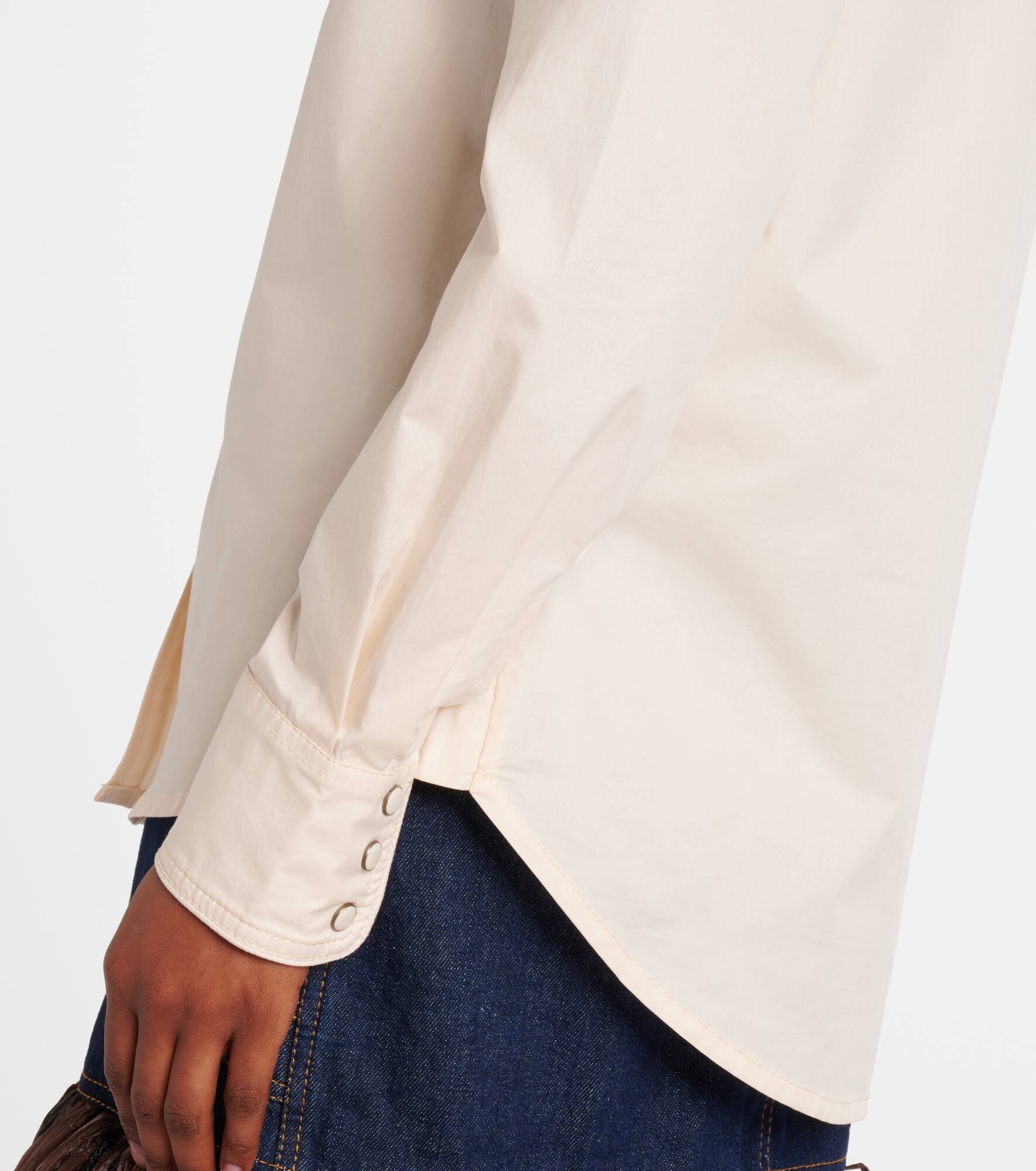 Cotton-blend poplin shirt - 5