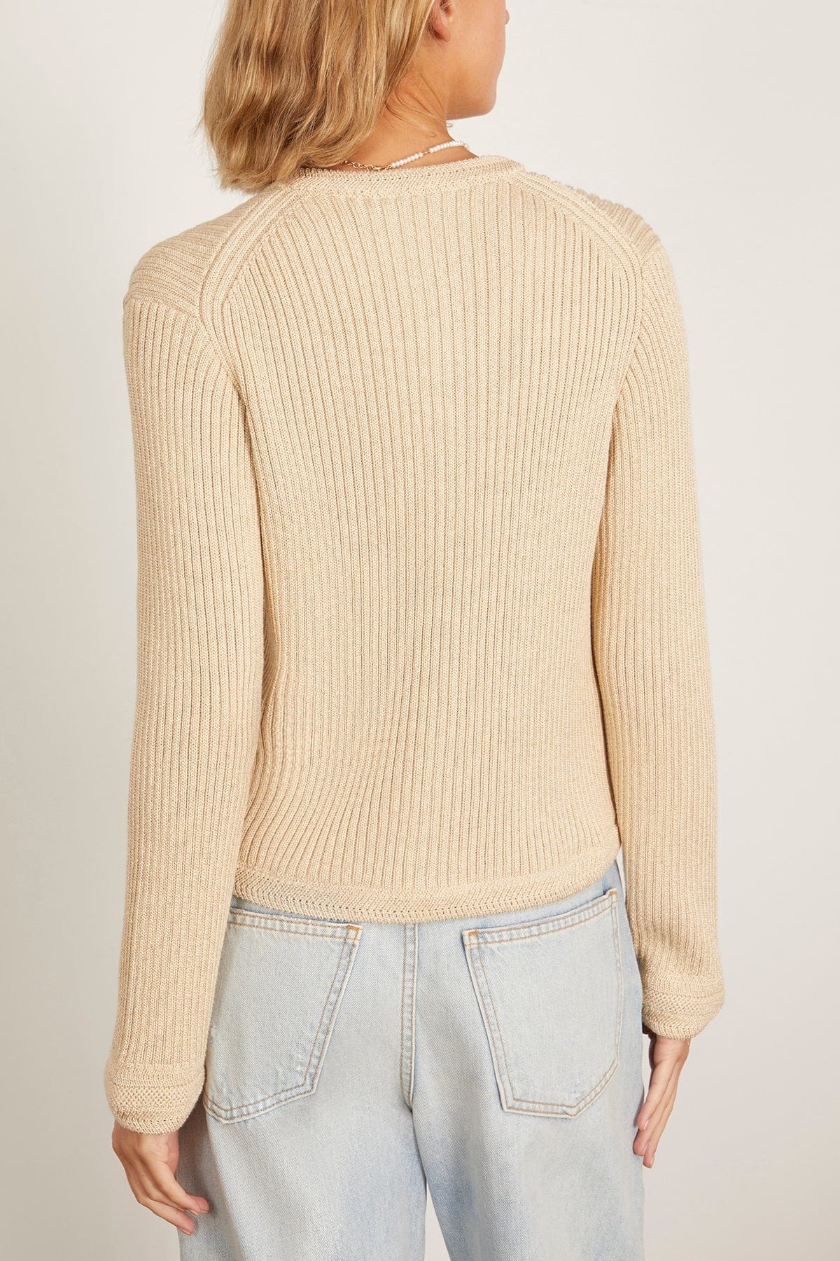 Wilson Knit Jacket in Light Wheat - 4