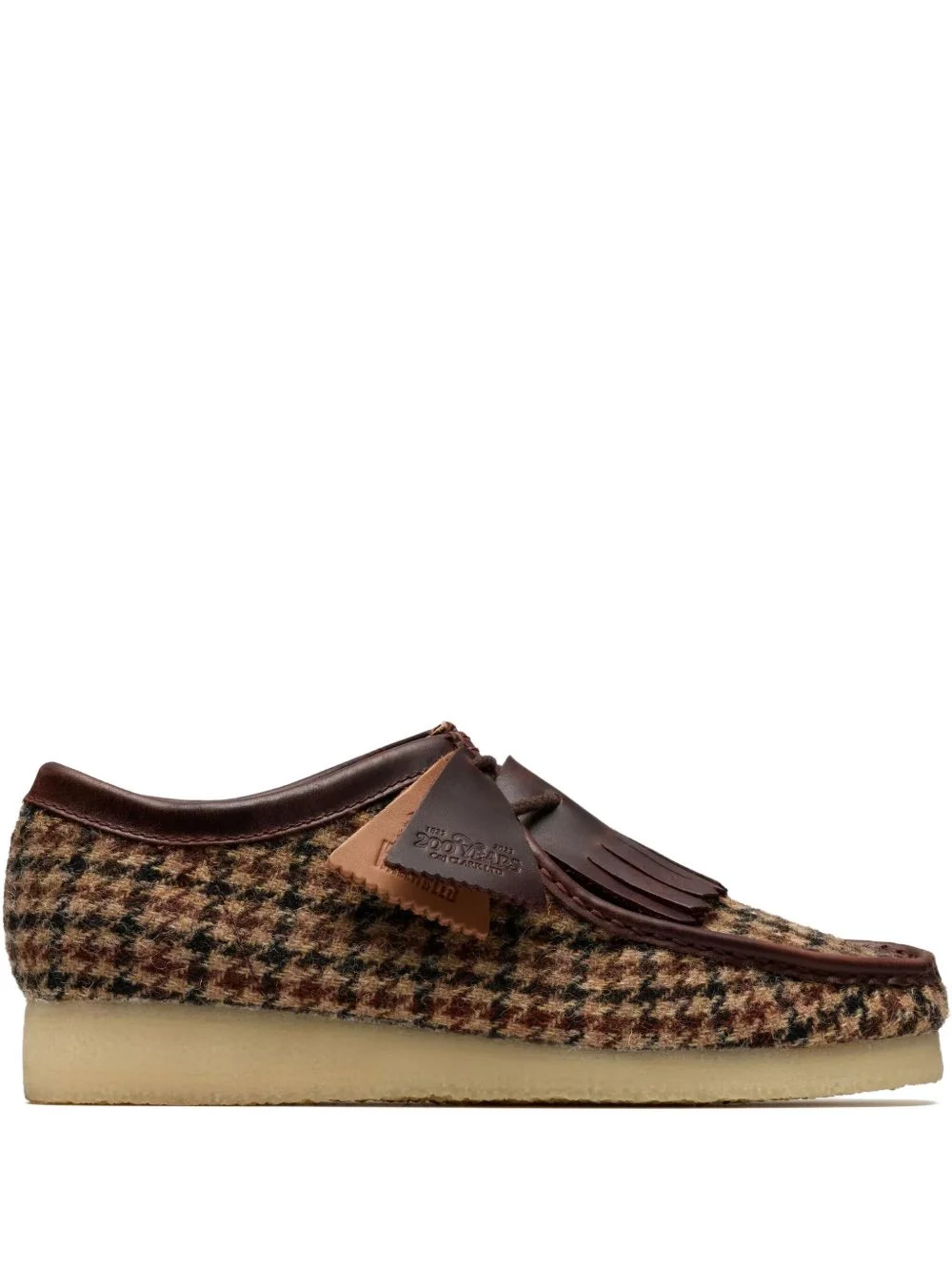 tweed-pattern fringe boots - 1