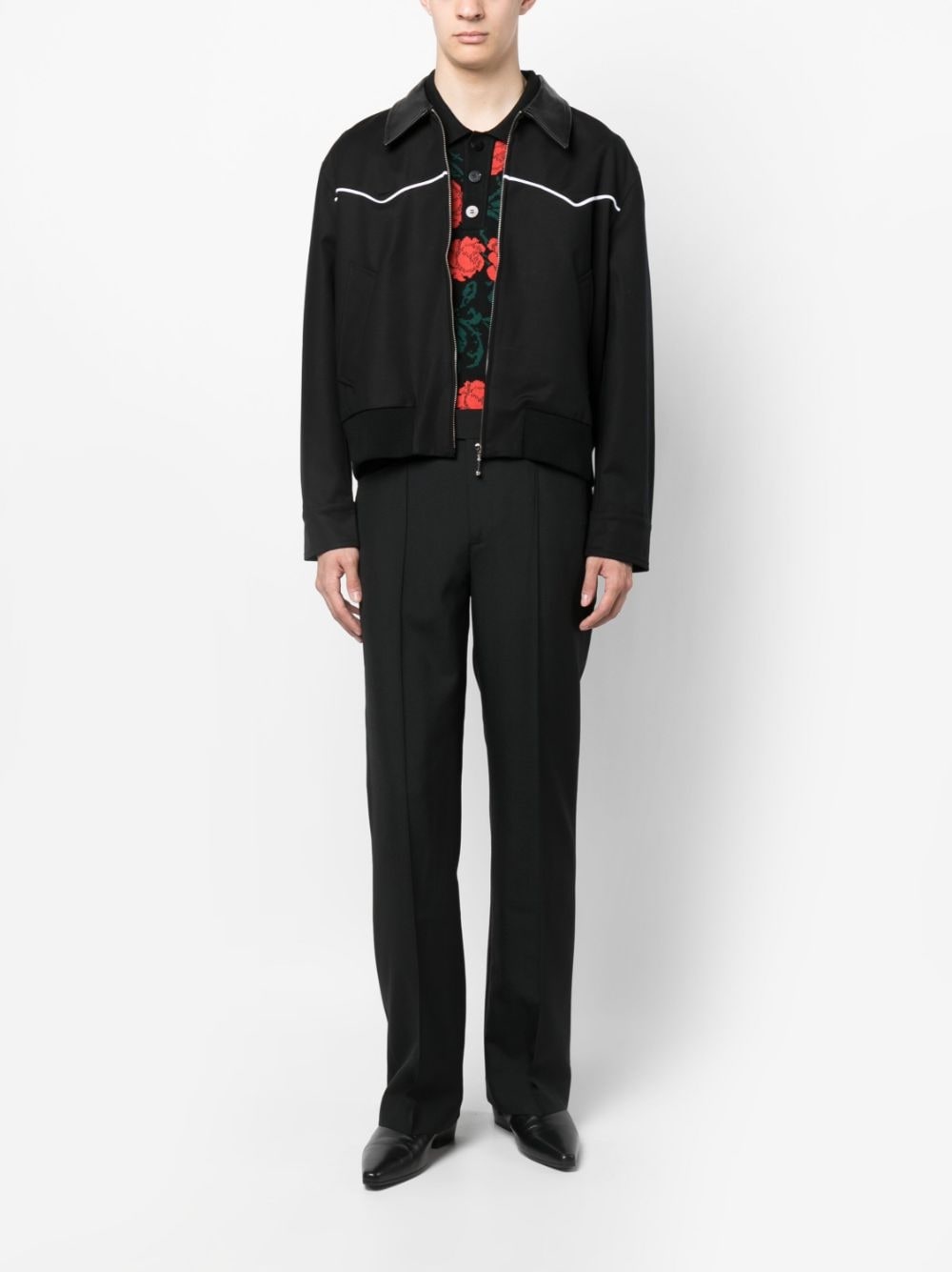 off-centre straight-leg trousers - 2