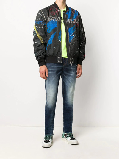 Diesel reversible zipped bomber jacket outlook