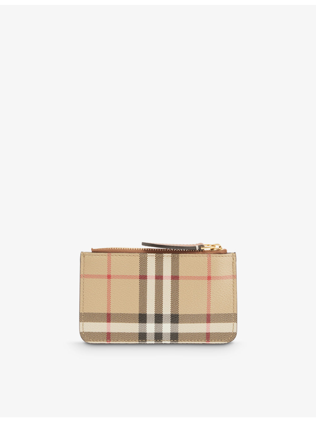 Kelbrook check-print woven card holder - 3