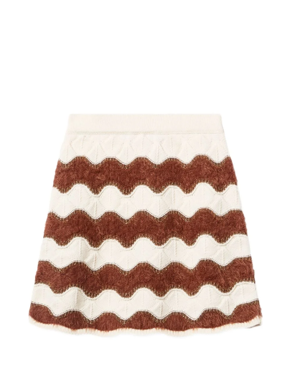 wave pattern mini skirt - 1