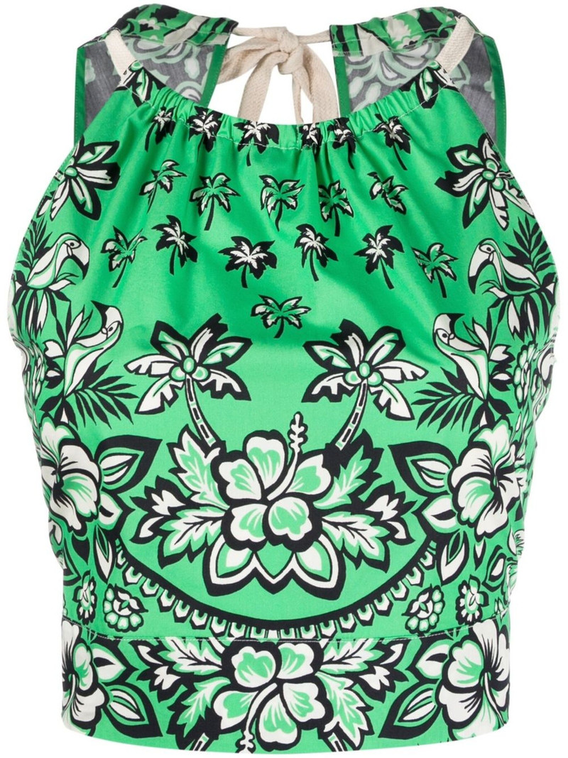 floral-print cropped top 1