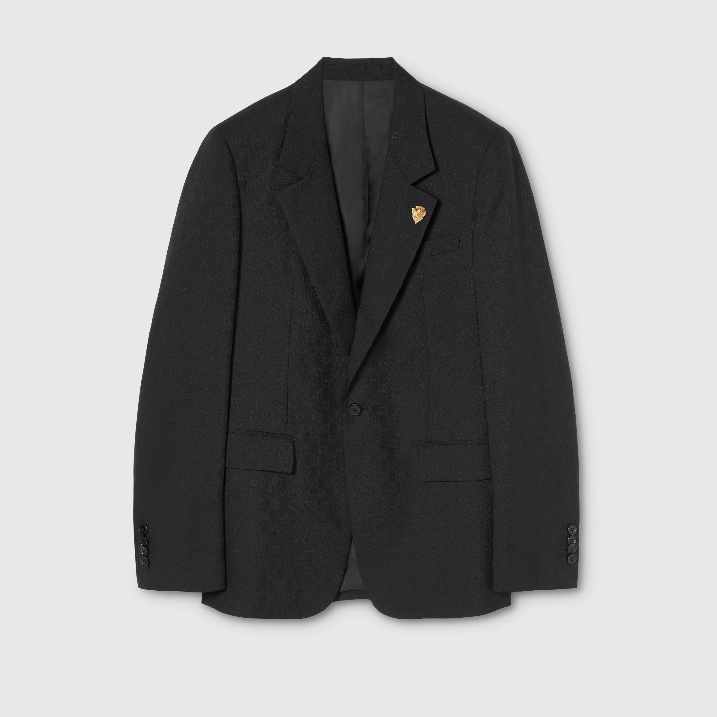 Single-breasted GG wool jacket - 1