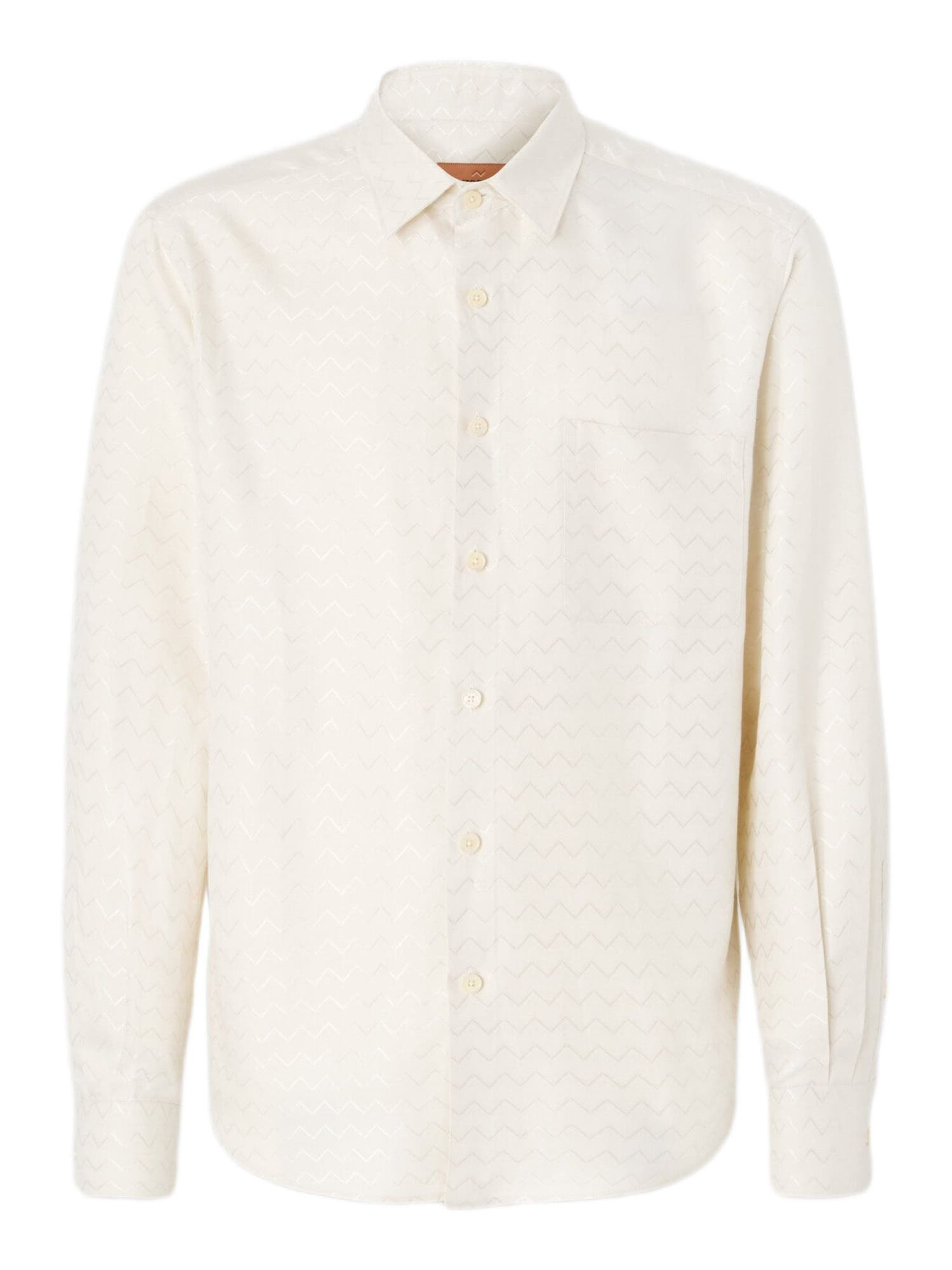 Missoni Cotton, Viscose And Linen Shirt With Shiny Zigzag Pattern in Green at Nordstrom - 2