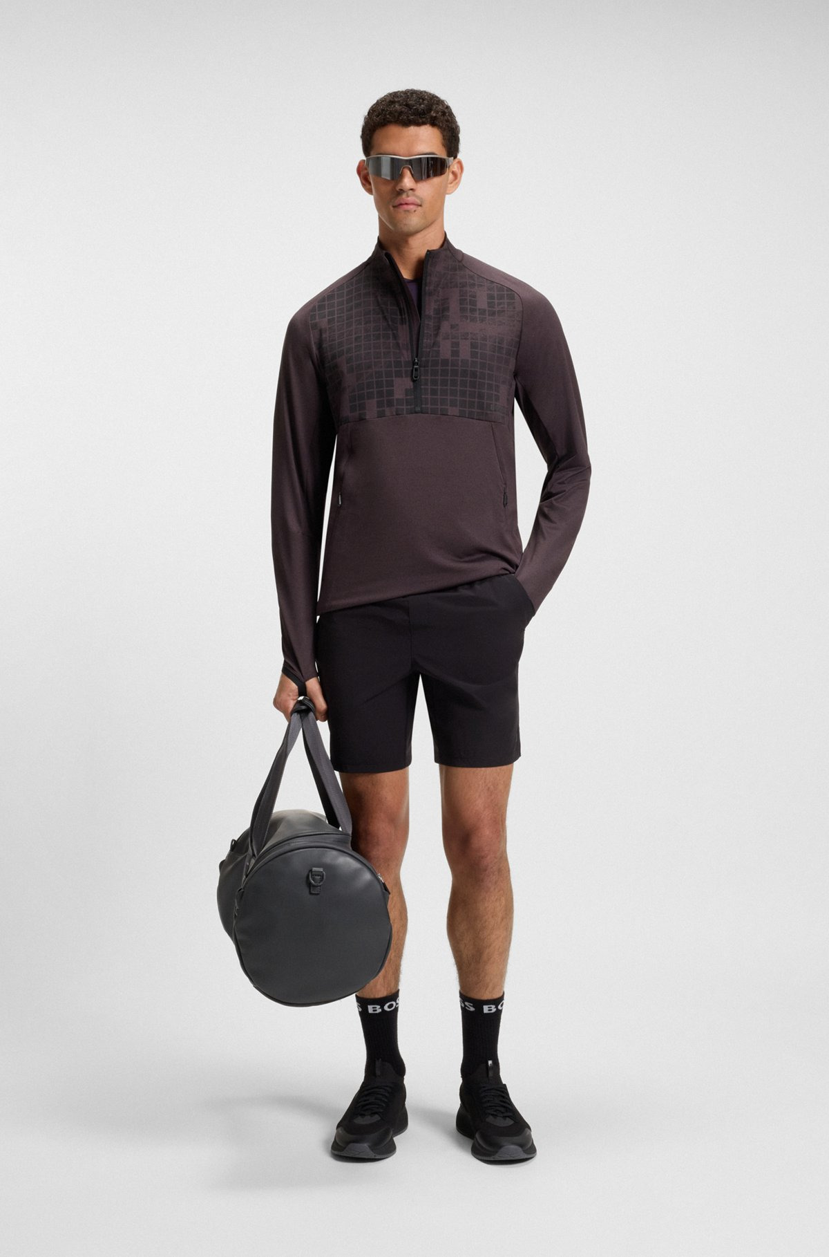 ACTIVE HALF-ZIP SWEATSHIRT IN PRINTED QUICK-DRY FABRIC - 4
