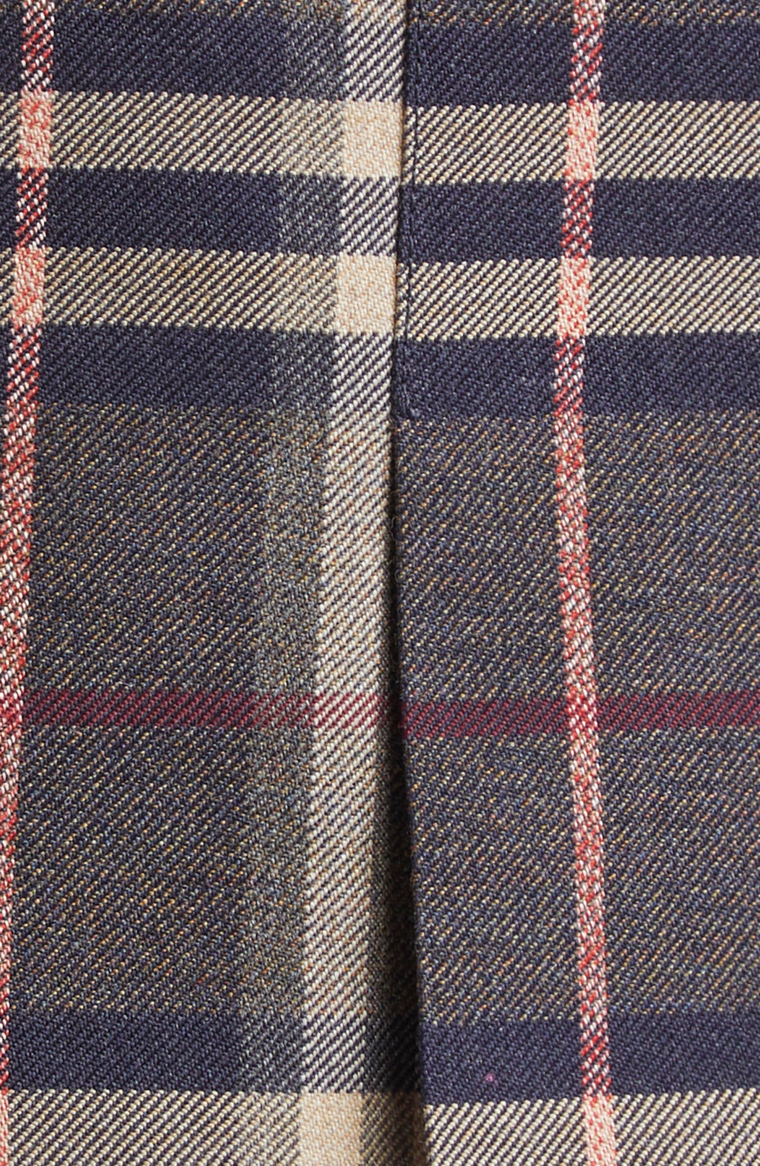 burberry Check Pleated Wool Skirt in Fig/Black Amethyst at Nordstrom - 7