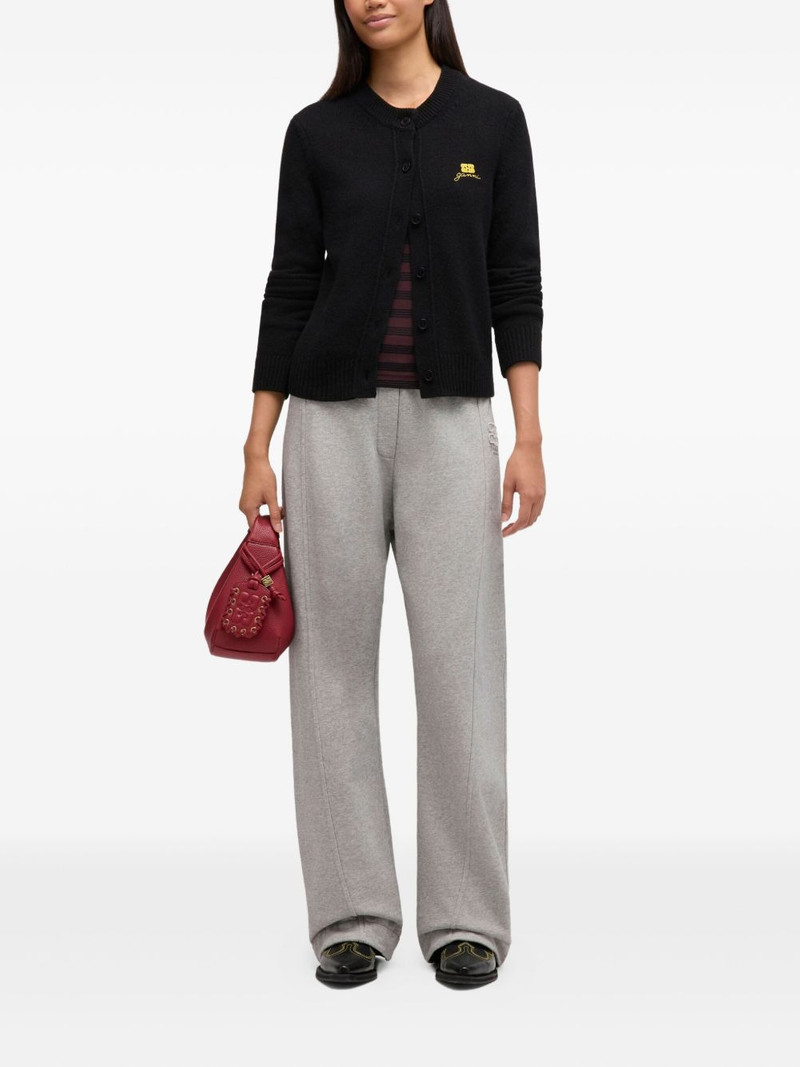 GANNI logo-embroidered cardigan outlook