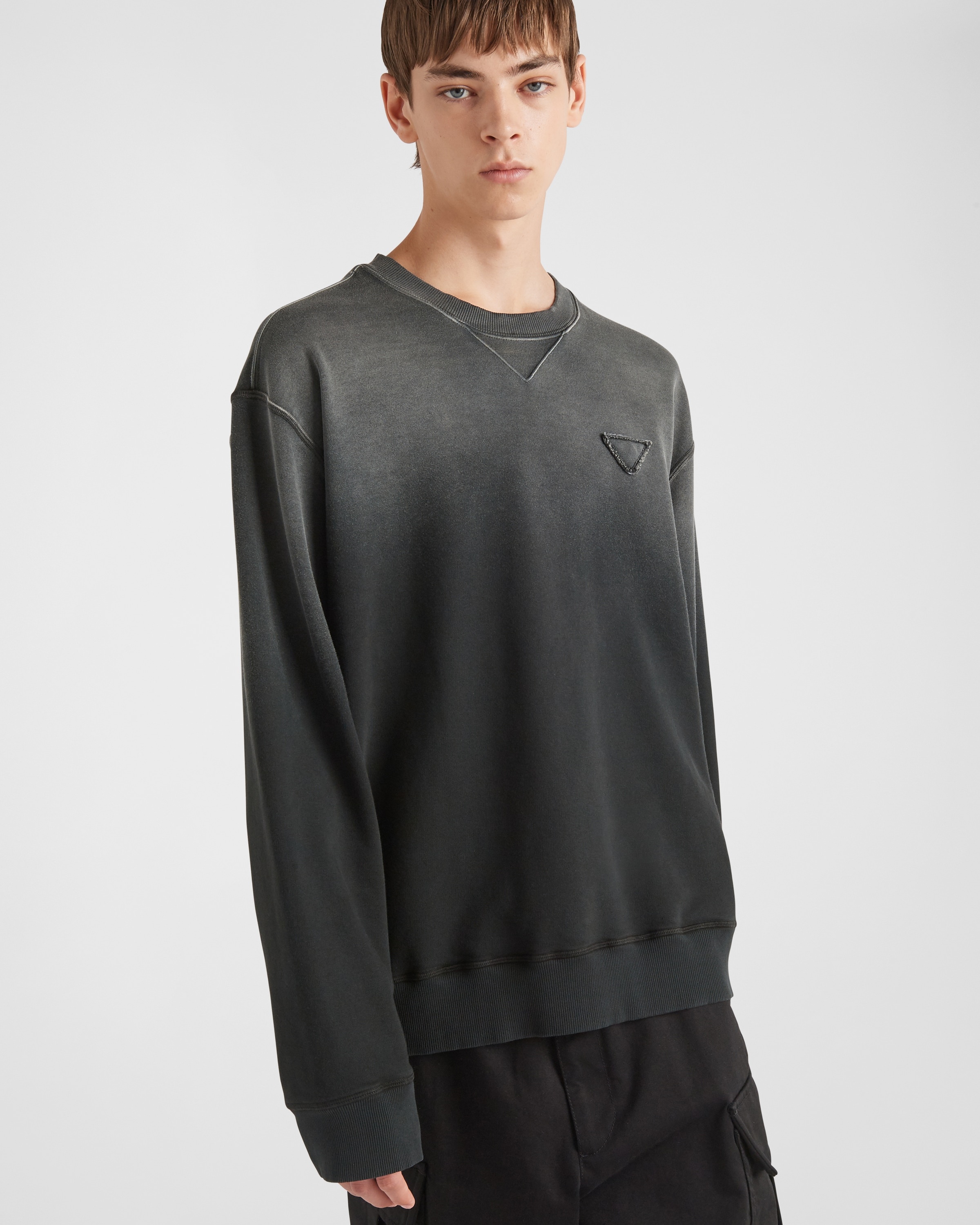 Oversized garment-dyed cotton sweatshirt - 3